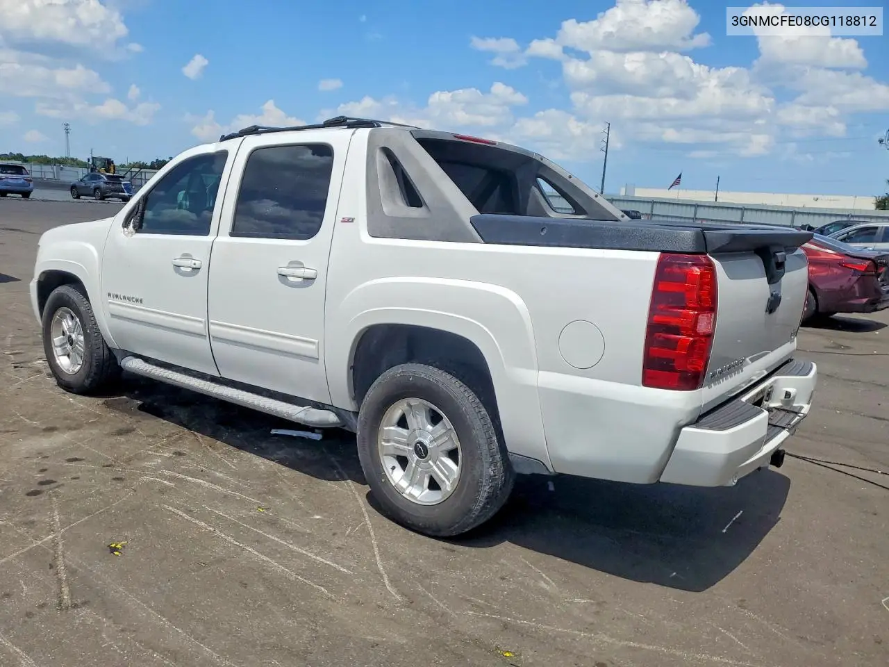 2012 Chevrolet Avalanche Lt VIN: 3GNMCFE08CG118812 Lot: 60553206