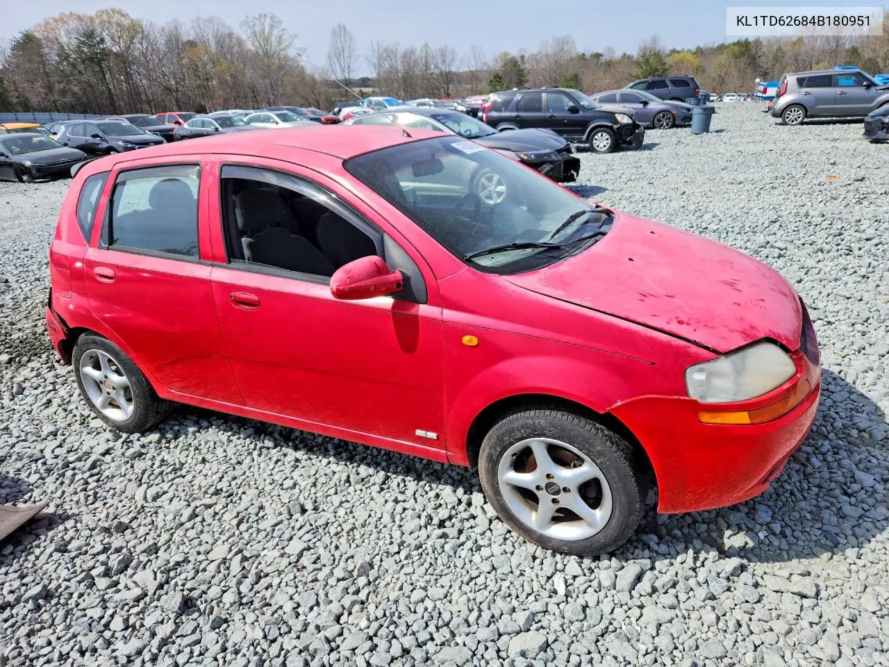 2004 Chev Aveo VIN: KL1TD62684B180951 Lot: 47300706
