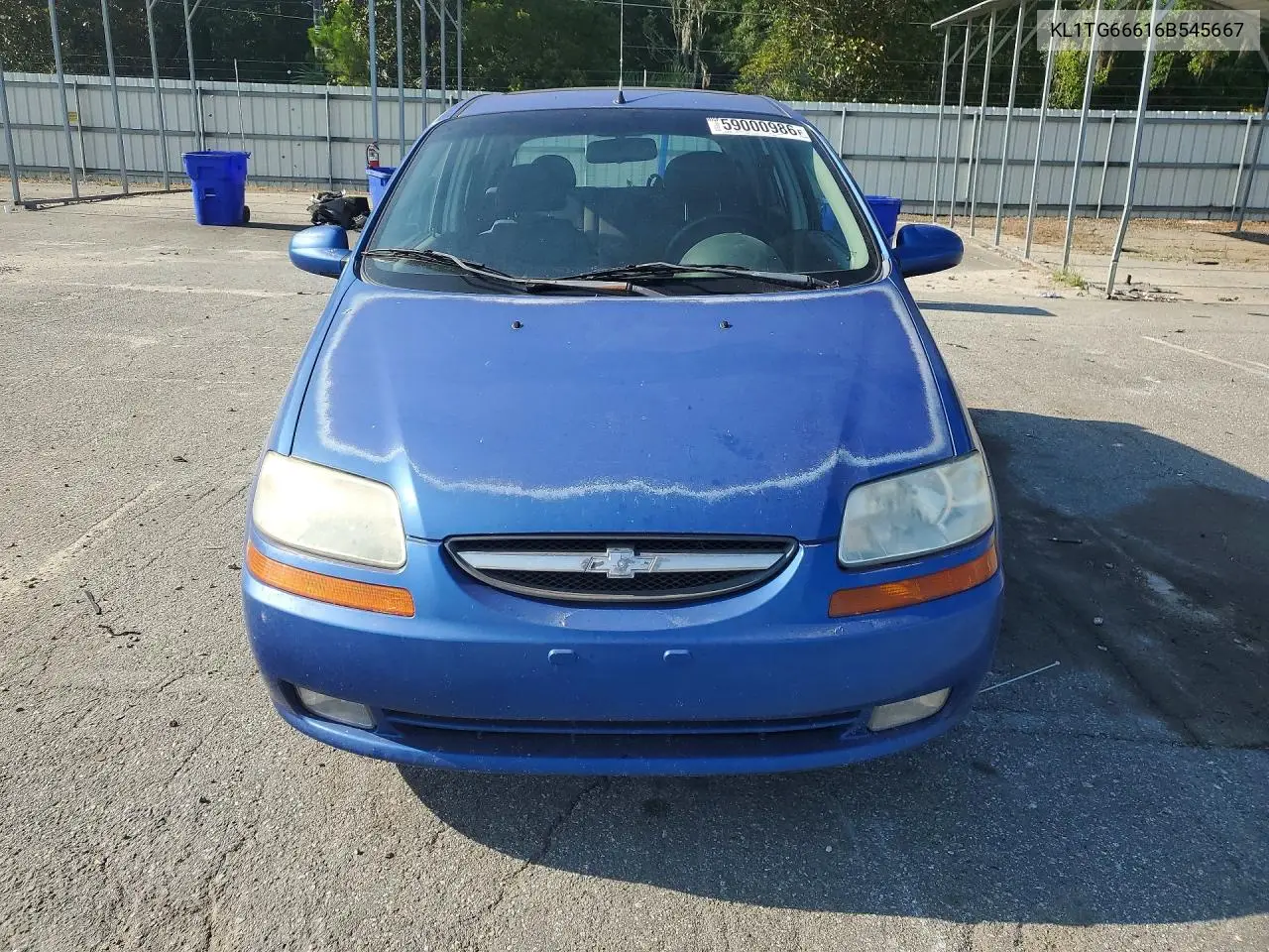 2006 Chevrolet Aveo Lt VIN: KL1TG66616B545667 Lot: 59000986