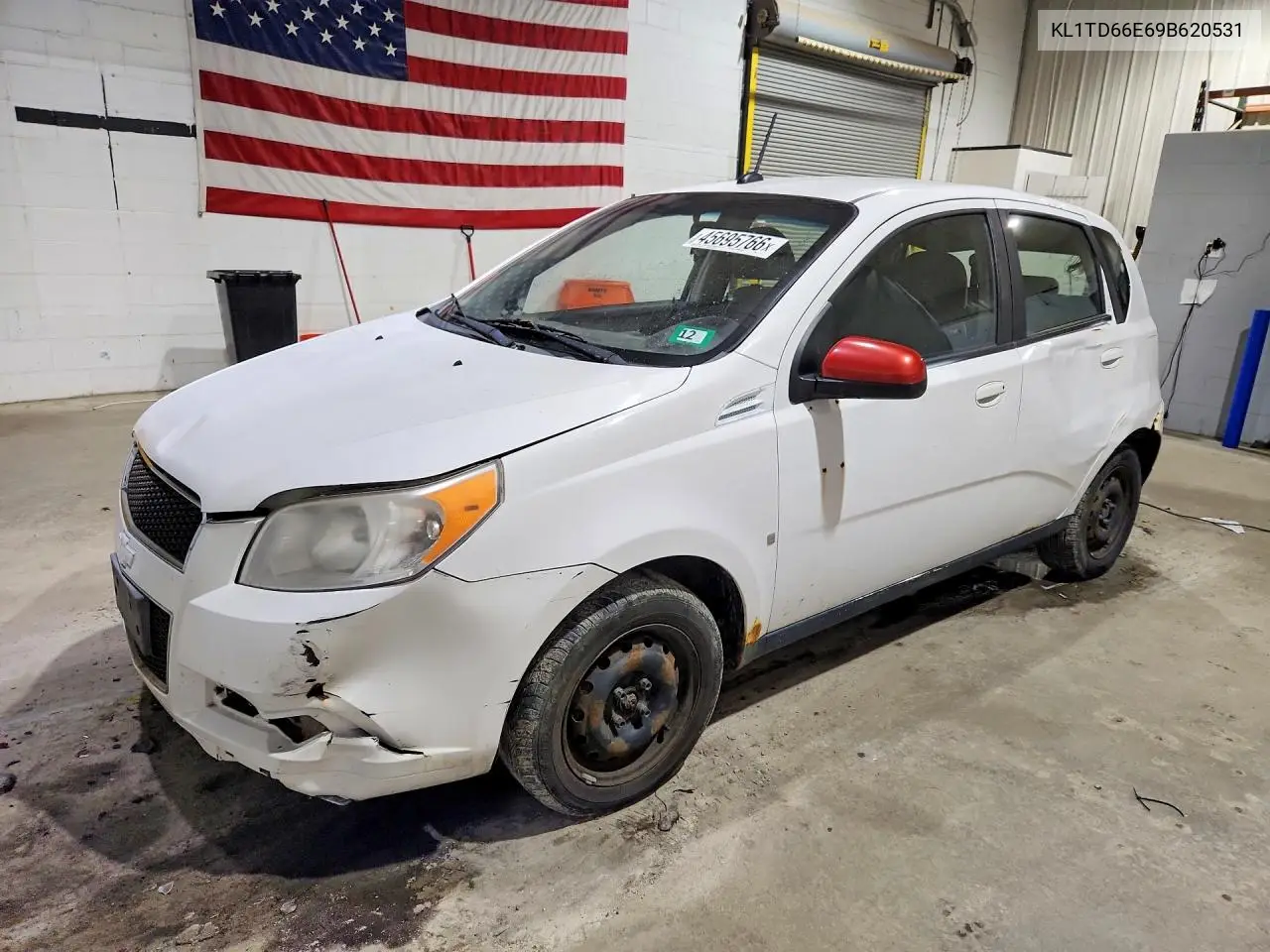 2009 Chevrolet Aveo VIN: KL1TD66E69B620531 Lot: 45695766
