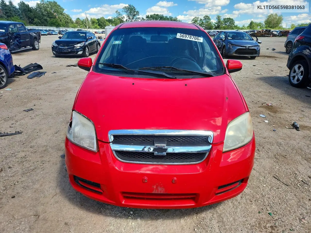 2009 Chevrolet Aveo Ls VIN: KL1TD56E59B381063 Lot: 56978706