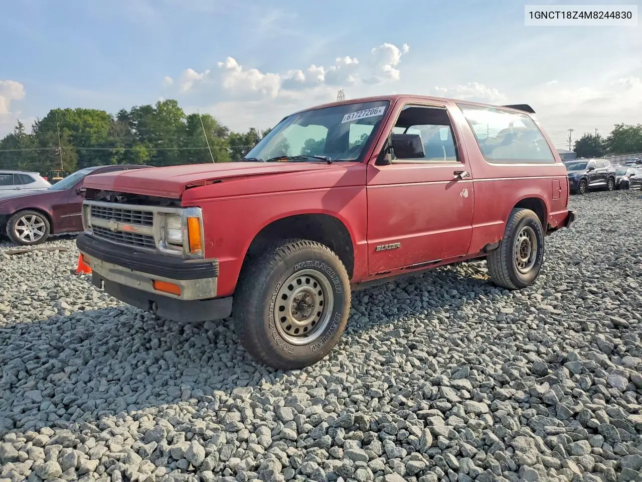 1991 Chevrolet Blazer S10 VIN: 1GNCT18Z4M8244830 Lot: 61727206
