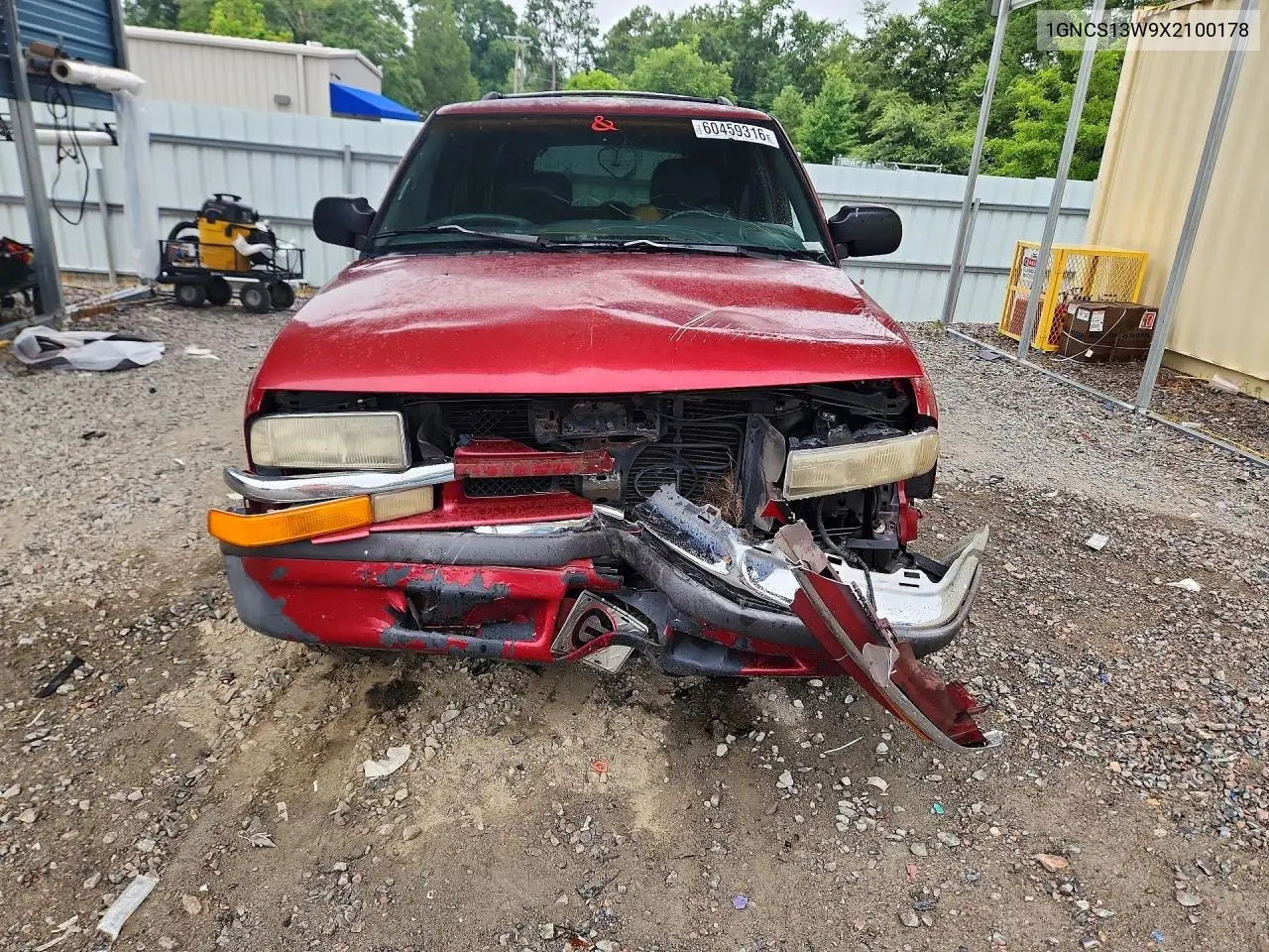 1999 Chevrolet Blazer VIN: 1GNCS13W9X2100178 Lot: 60459316