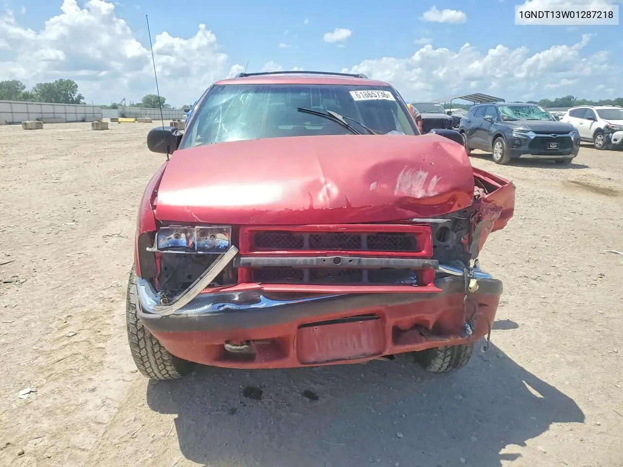 2001 Chevrolet Blazer VIN: 1GNDT13W01287218 Lot: 61865736