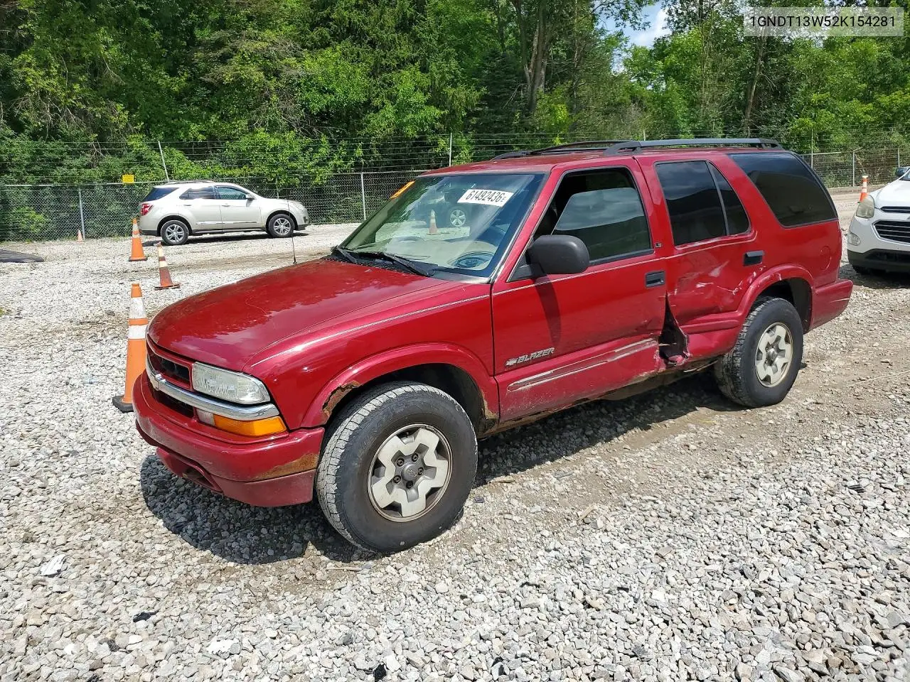 2002 Chevrolet Blazer VIN: 1GNDT13W52K154281 Lot: 61492436