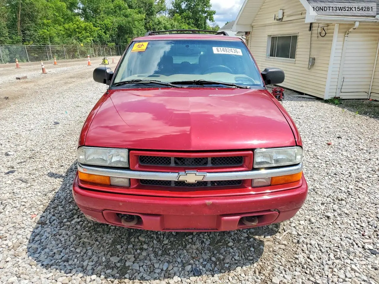 2002 Chevrolet Blazer VIN: 1GNDT13W52K154281 Lot: 61492436