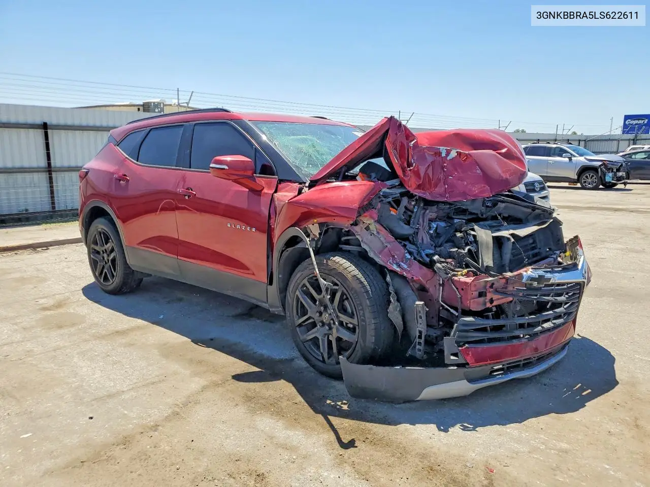2020 Chevrolet Blazer 1Lt VIN: 3GNKBBRA5LS622611 Lot: 59916676