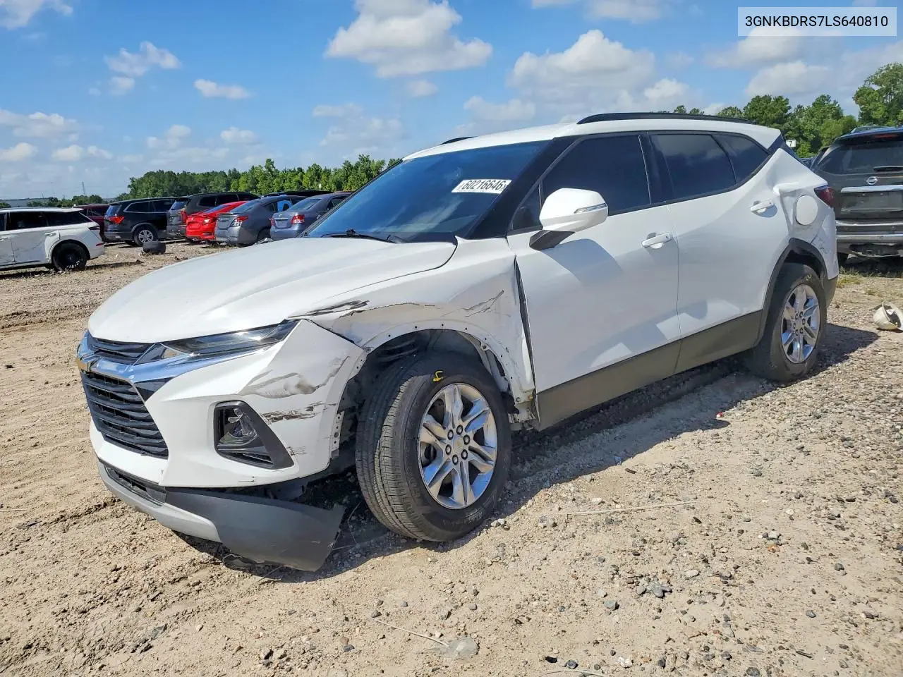 2020 Chevrolet Blazer 3Lt VIN: 3GNKBDRS7LS640810 Lot: 60216646
