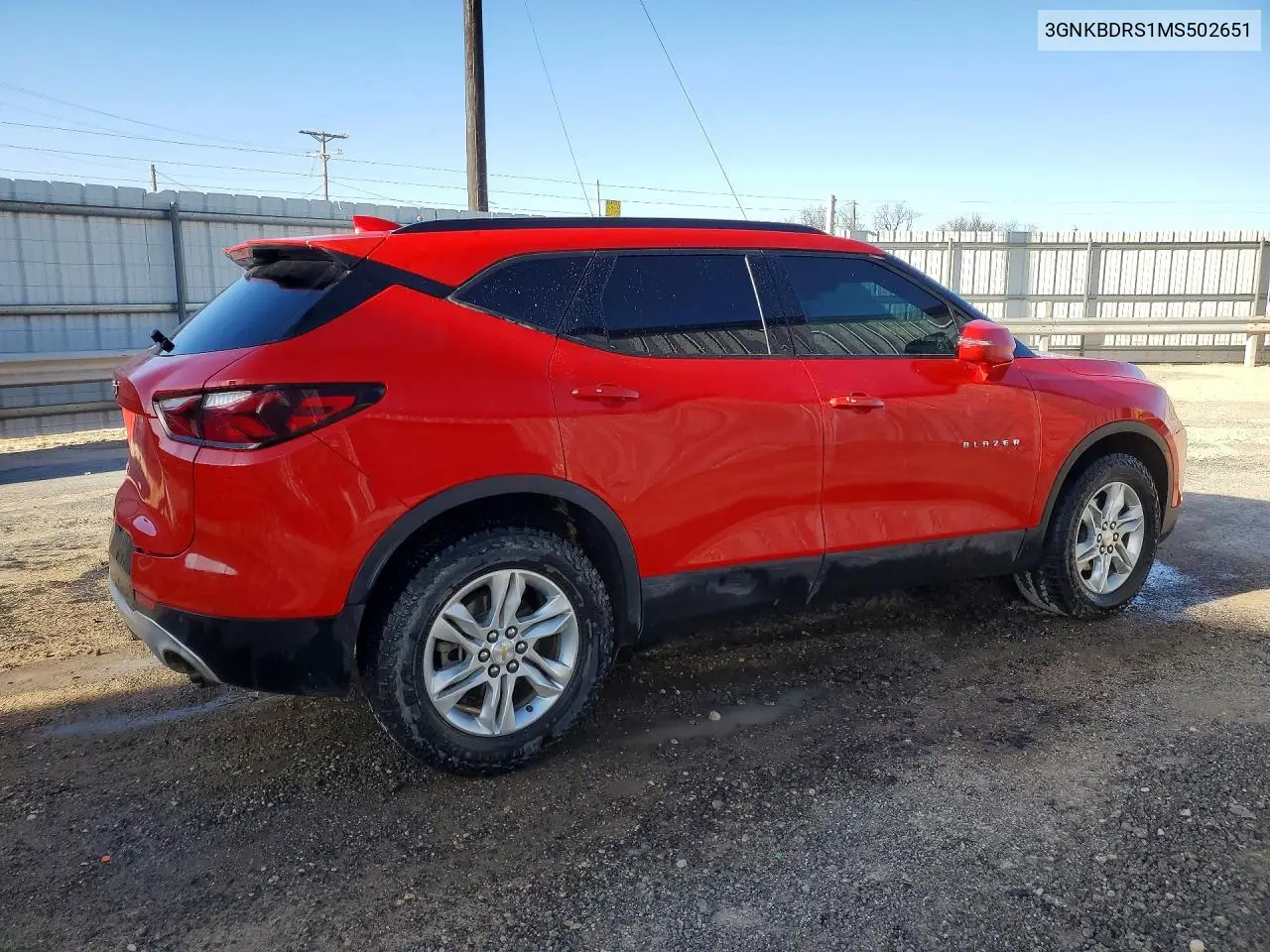 2021 Chevrolet Blazer 3Lt VIN: 3GNKBDRS1MS502651 Lot: 45677106