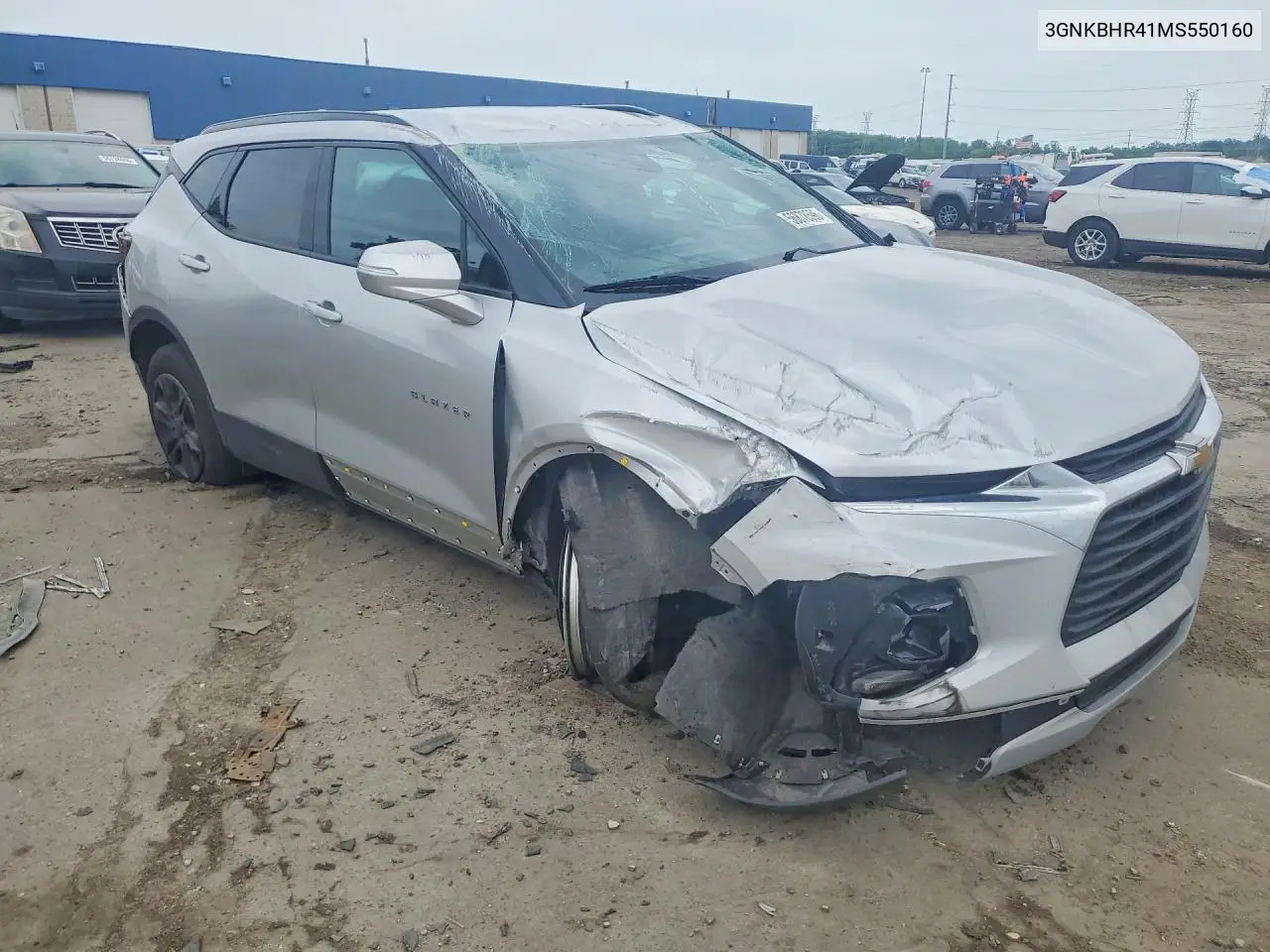 2021 Chevrolet Blazer 2Lt VIN: 3GNKBHR41MS550160 Lot: 56878596
