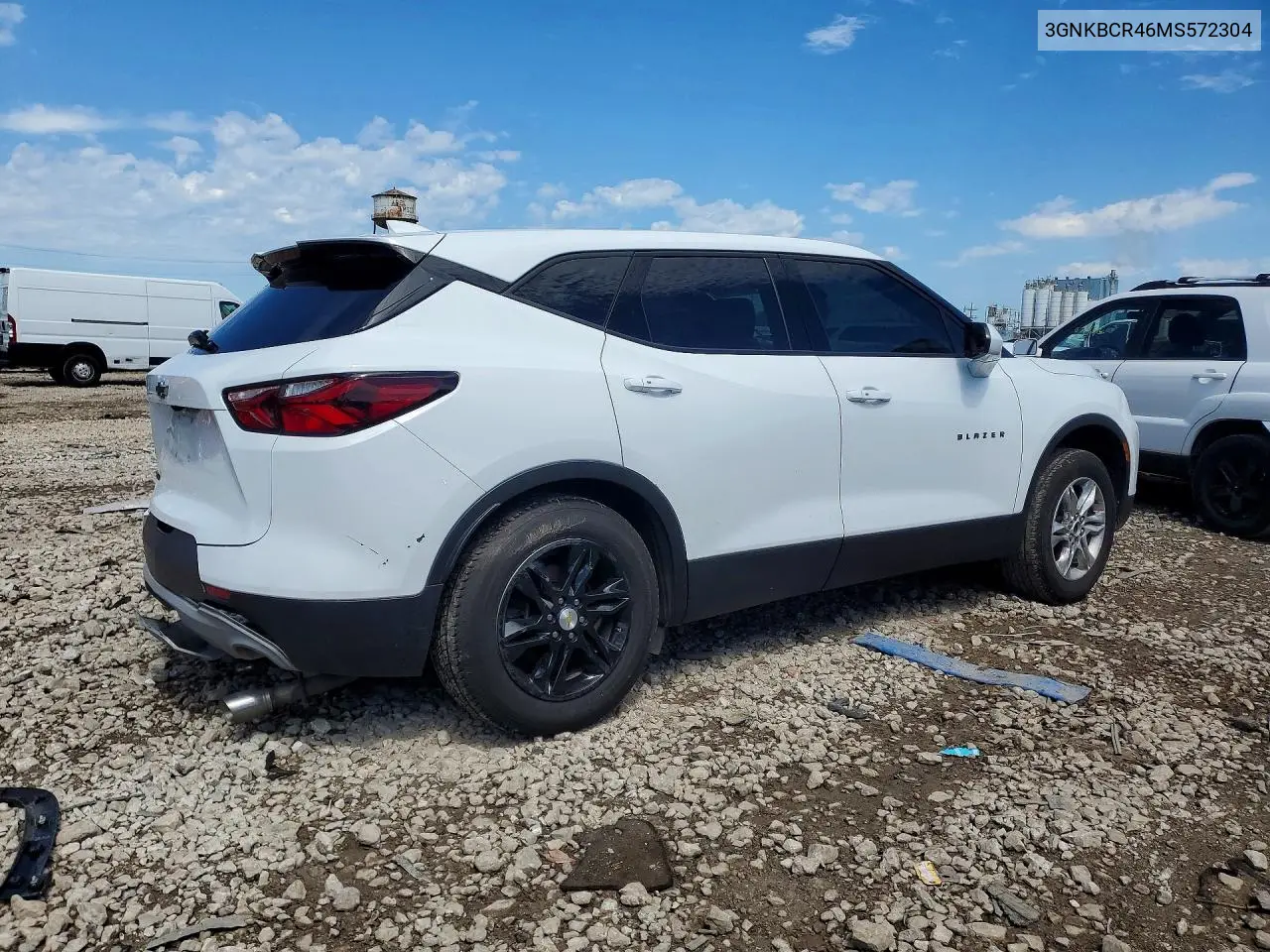 2021 Chevrolet Blazer 2Lt VIN: 3GNKBCR46MS572304 Lot: 57351576
