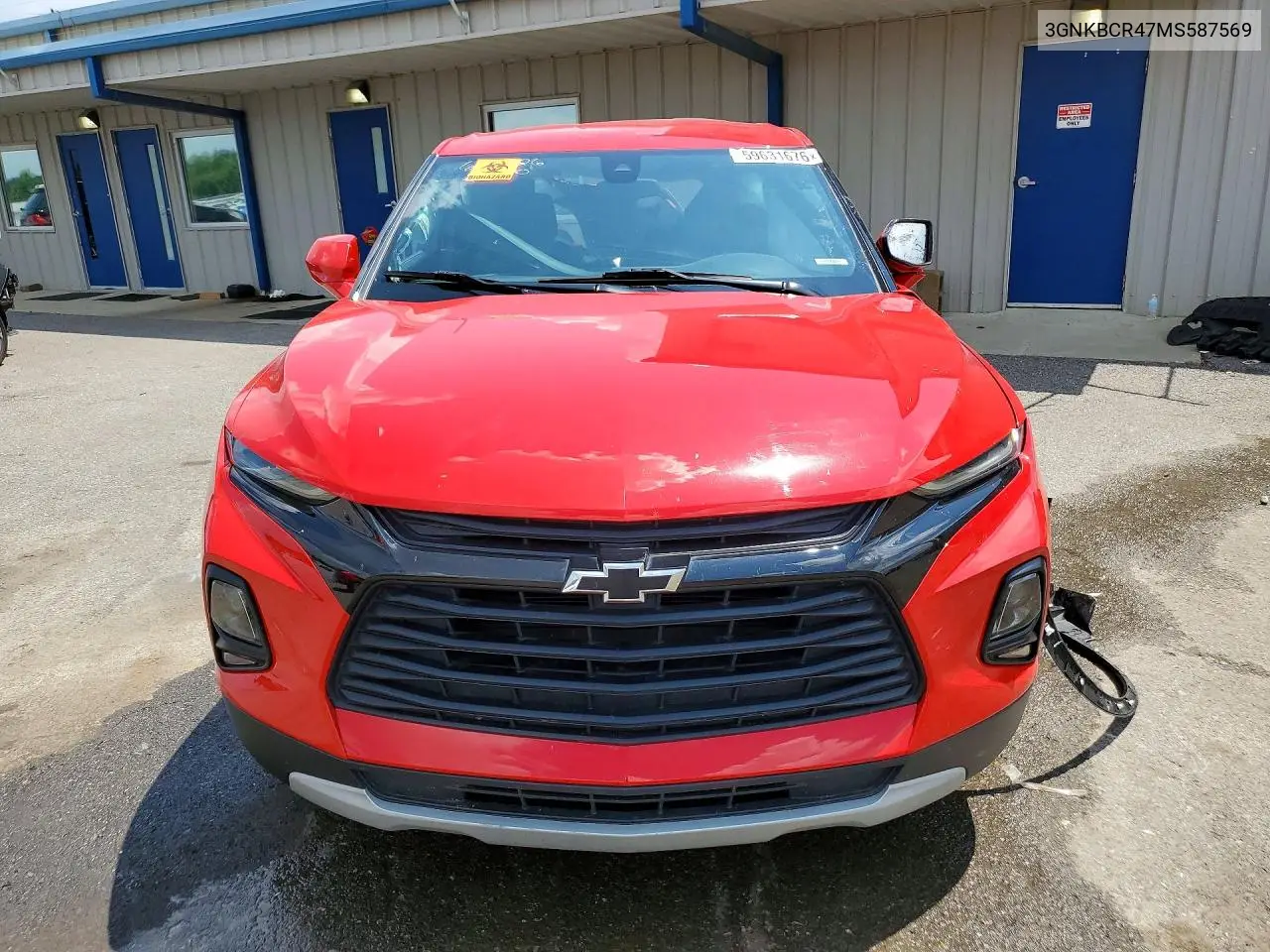 2021 Chevrolet Blazer VIN: 3GNKBCR47MS587569 Lot: 59631676
