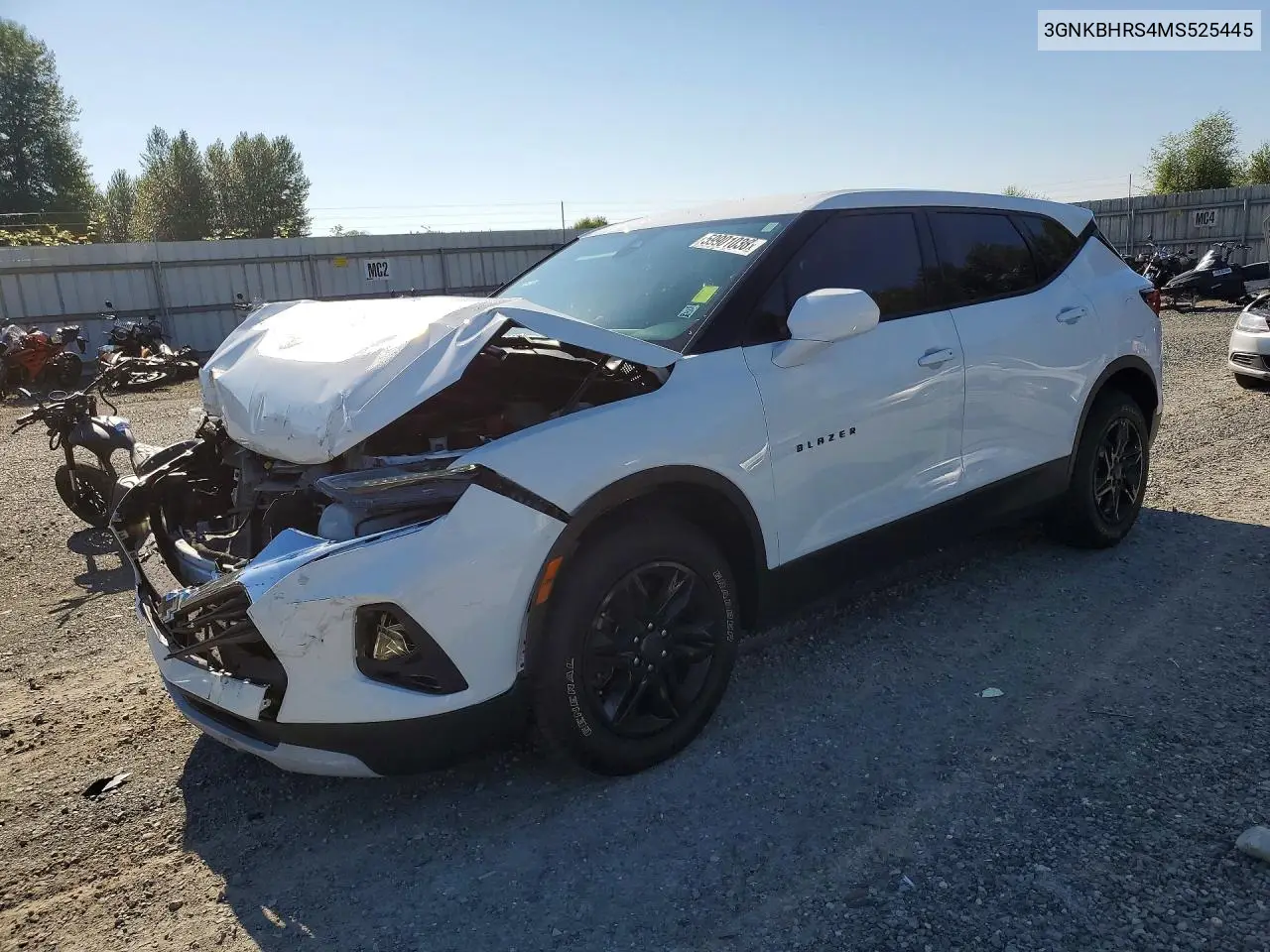 2021 Chevrolet Blazer 2Lt VIN: 3GNKBHRS4MS525445 Lot: 59901036