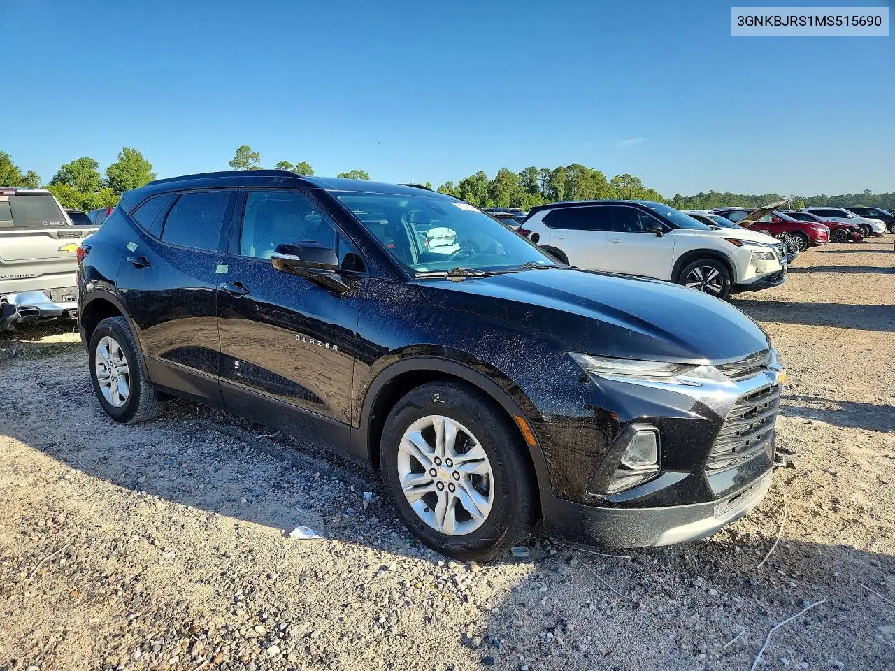 2021 Chevrolet Blazer 3Lt VIN: 3GNKBJRS1MS515690 Lot: 60216606