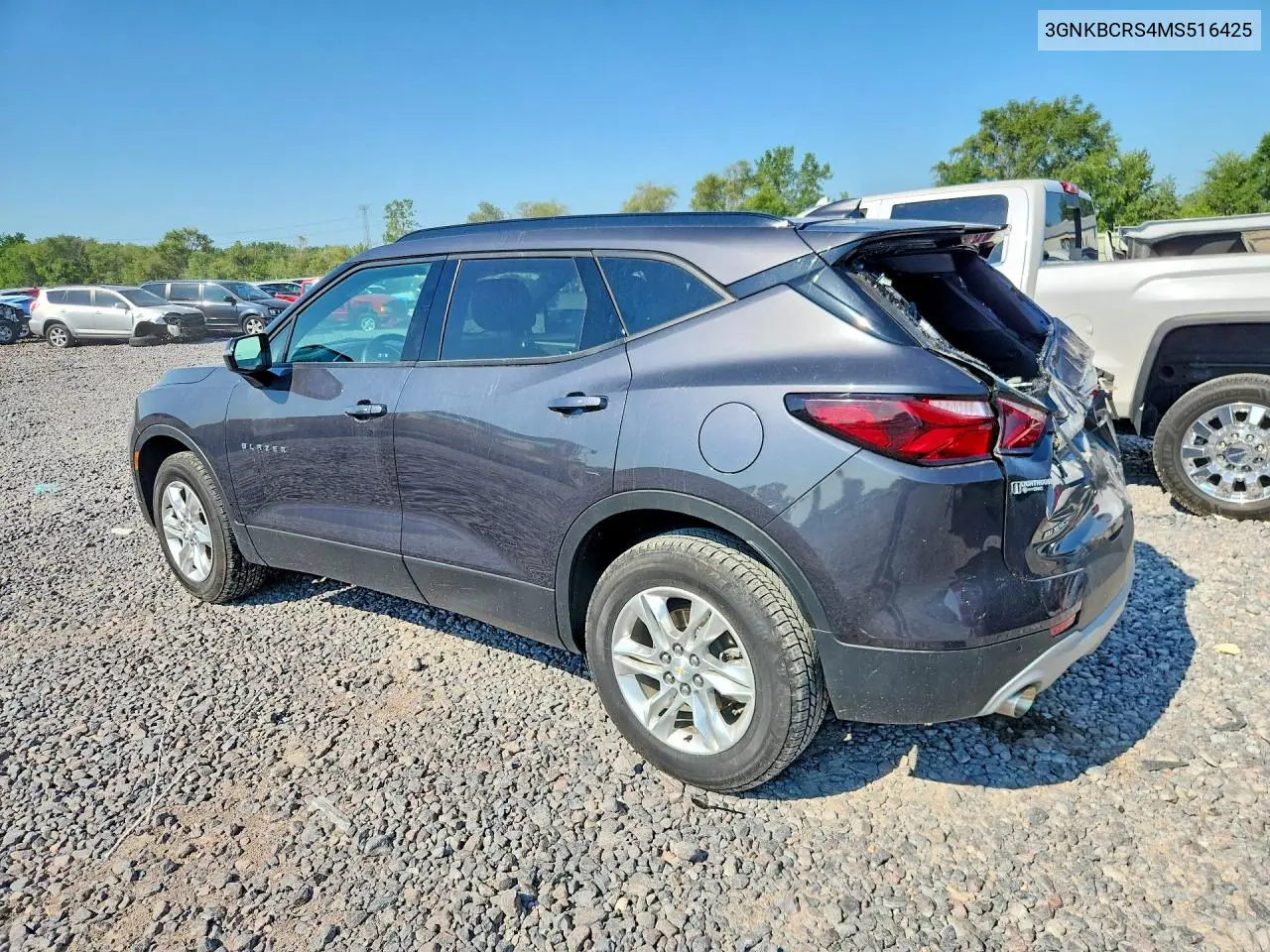 2021 Chevrolet Blazer 2Lt VIN: 3GNKBCRS4MS516425 Lot: 60578676