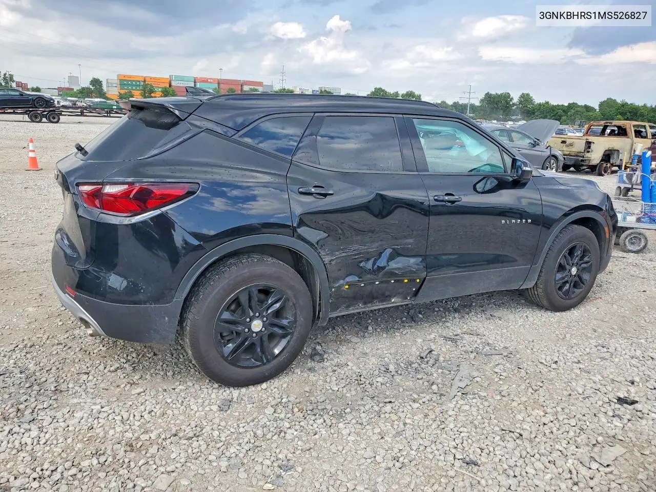 2021 Chevrolet Blazer 2Lt VIN: 3GNKBHRS1MS526827 Lot: 60615916