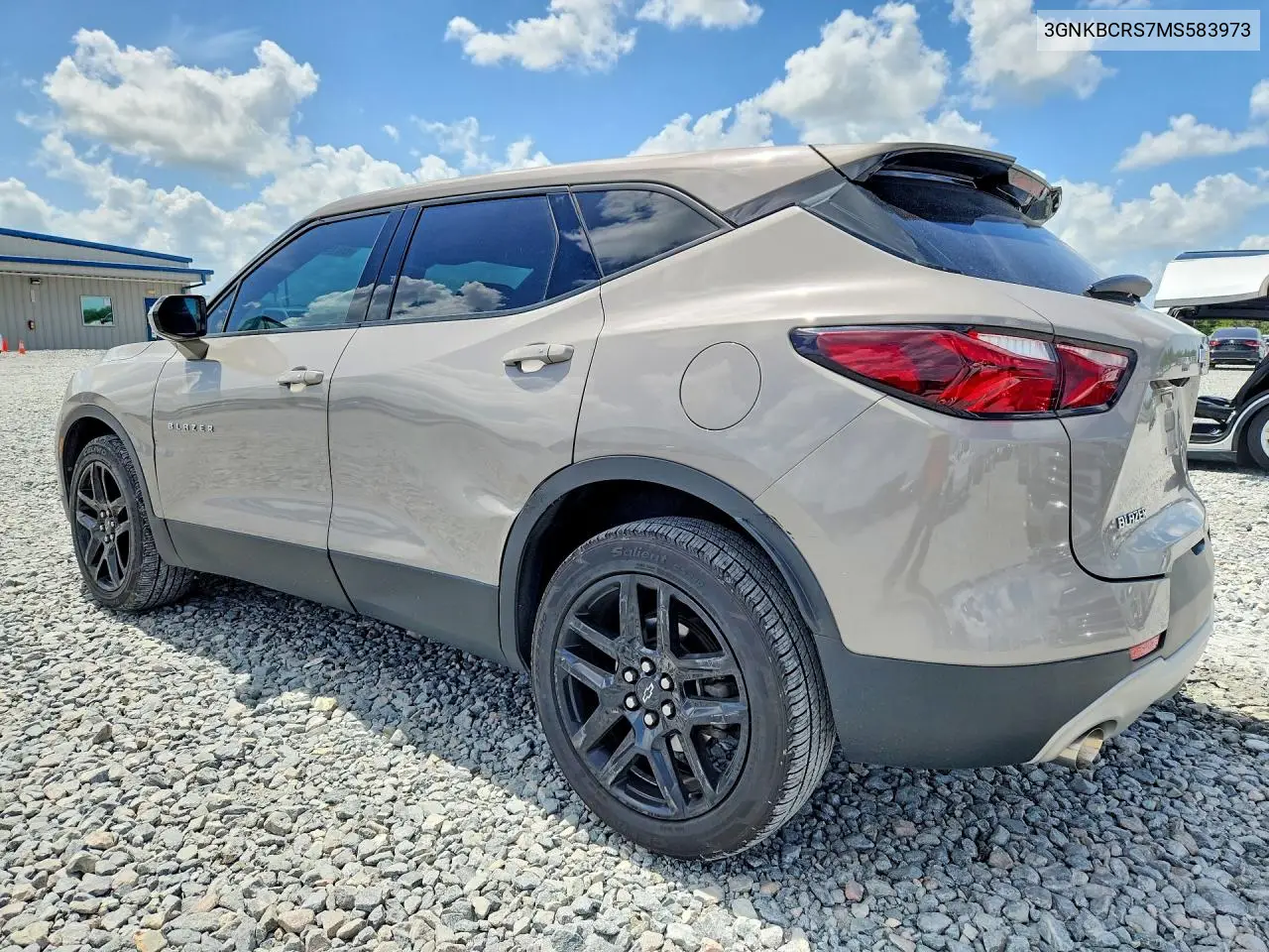 2021 Chevrolet Blazer 2Lt VIN: 3GNKBCRS7MS583973 Lot: 60795026