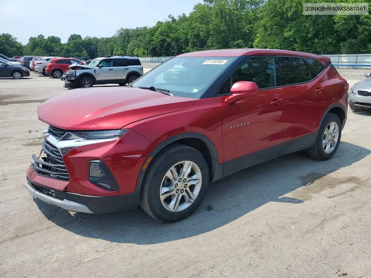 2021 Chevrolet Blazer 2Lt VIN: 3GNKBHR40MS581061 Lot: 61159356