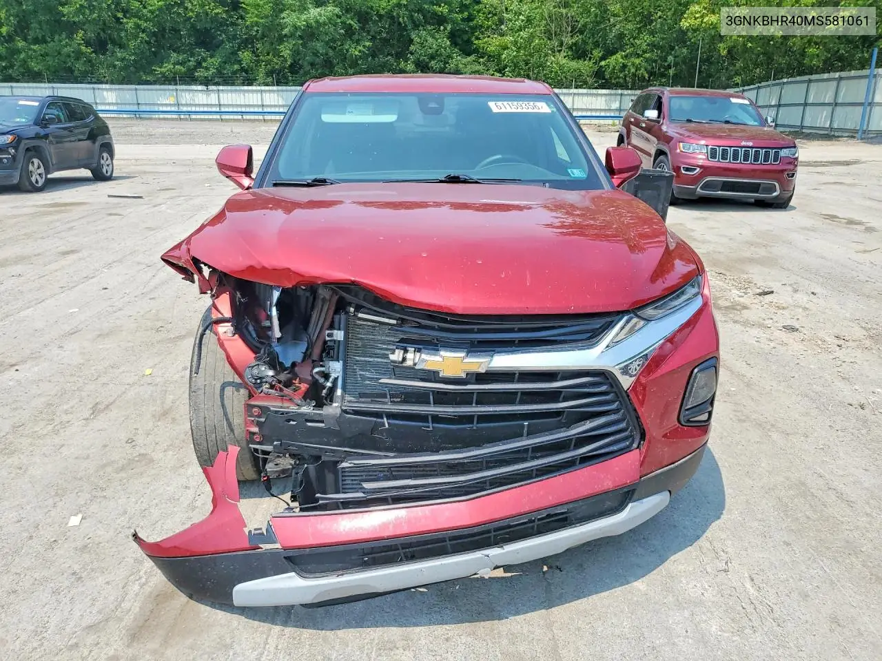 2021 Chevrolet Blazer 2Lt VIN: 3GNKBHR40MS581061 Lot: 61159356