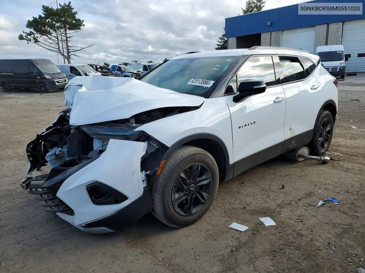 2021 Chevrolet Blazer 2Lt VIN: 3GNKBCRS8MS551033 Lot: 62013886