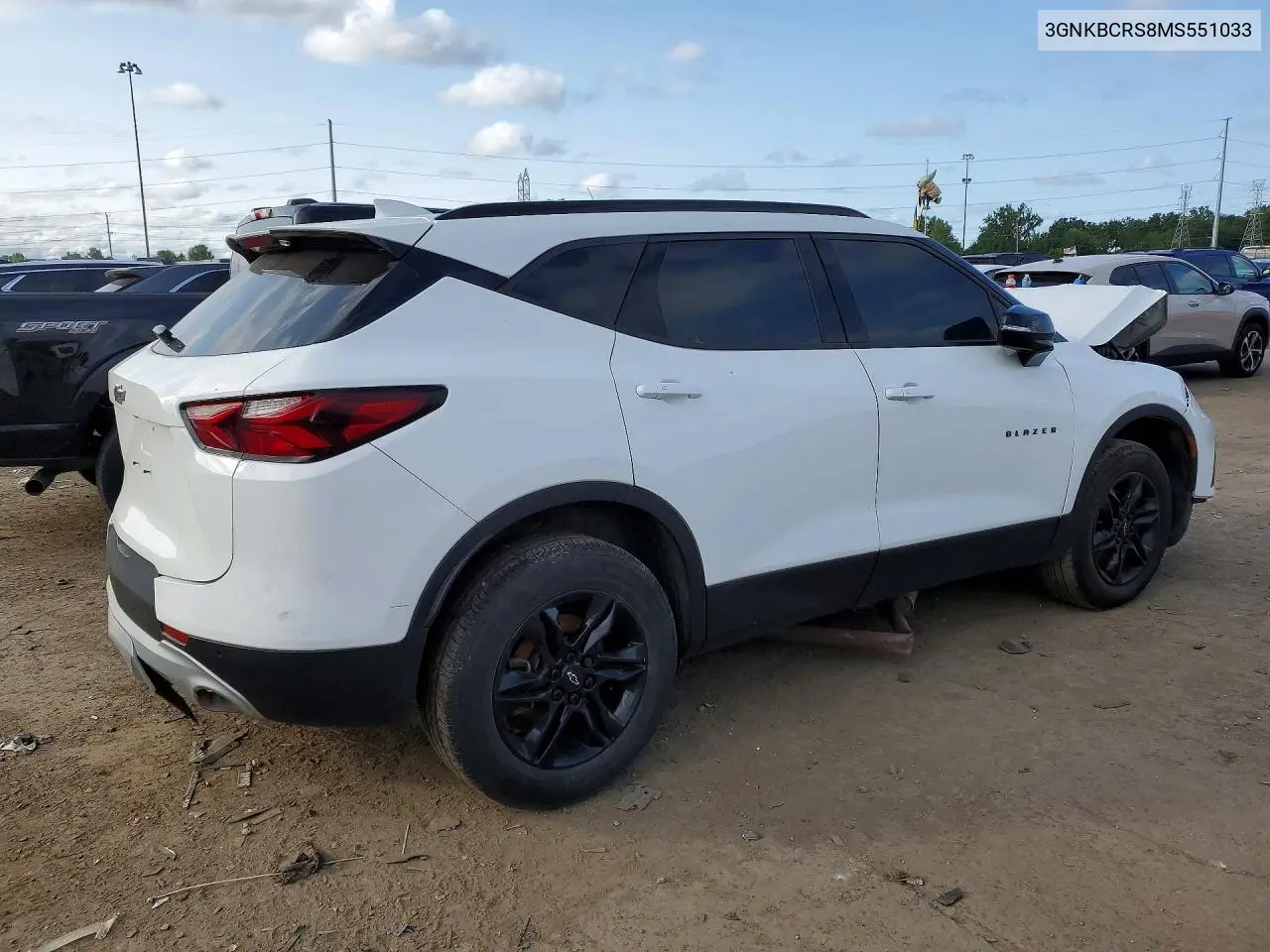 2021 Chevrolet Blazer 2Lt VIN: 3GNKBCRS8MS551033 Lot: 62013886