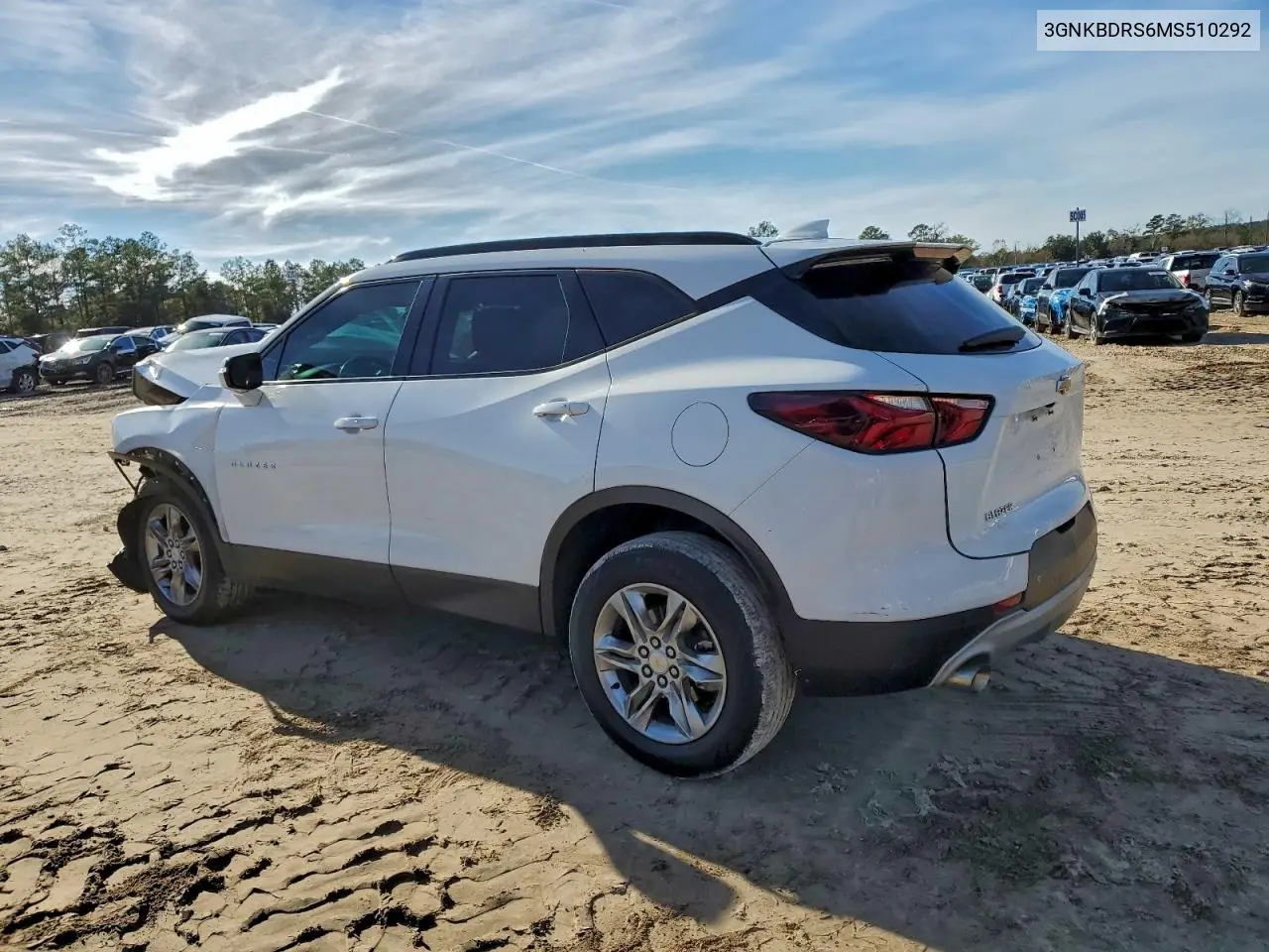 3GNKBDRS6MS510292 2021 Chevrolet Blazer 3Lt