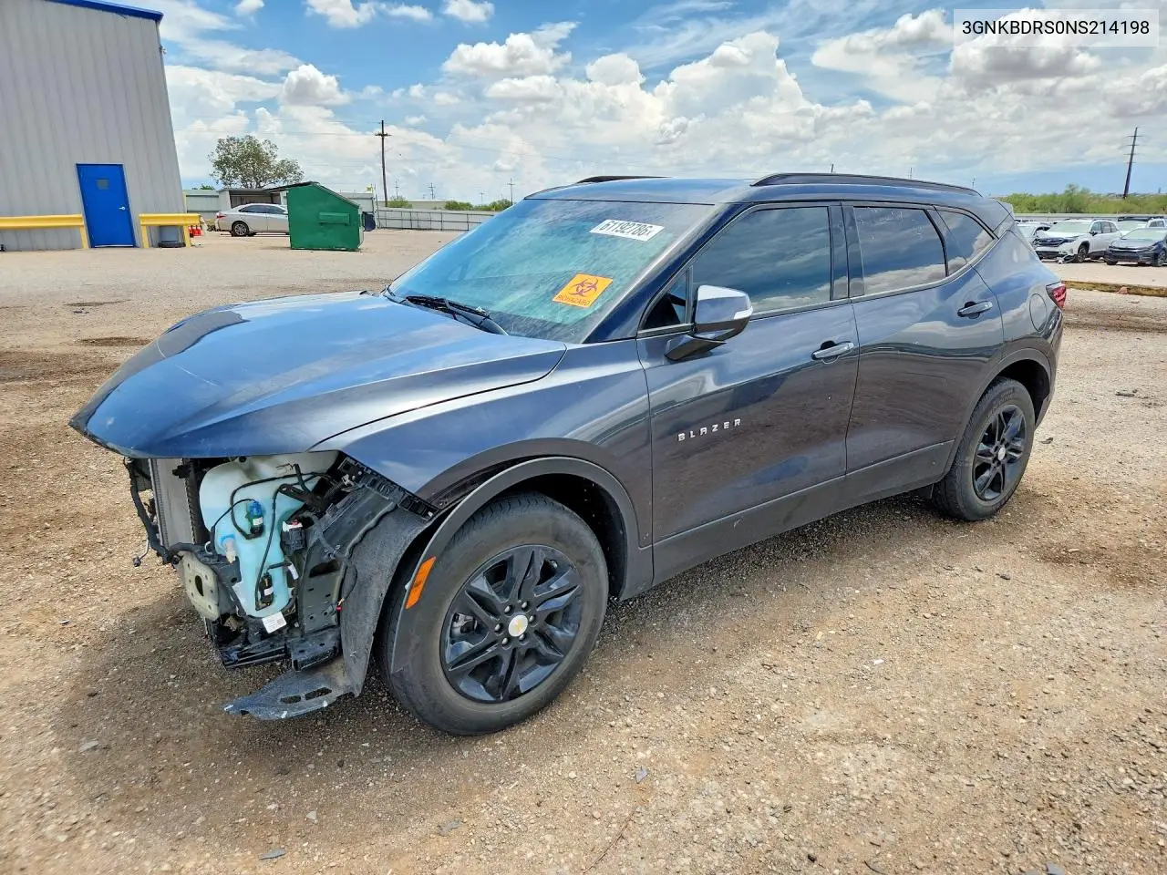 2022 Chevrolet Blazer 3Lt VIN: 3GNKBDRS0NS214198 Lot: 61192786
