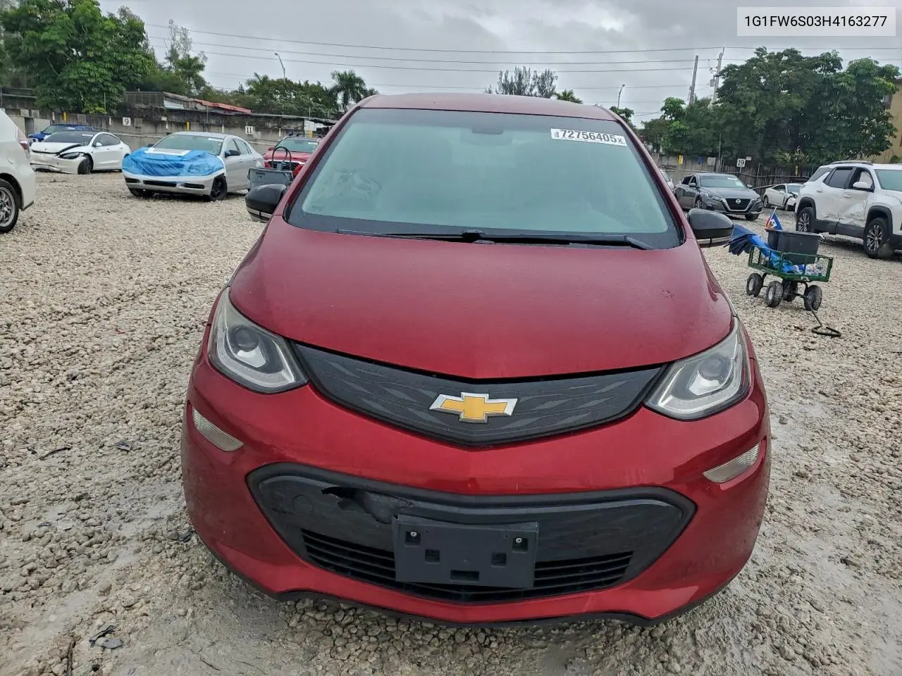 2017 Chevrolet Bolt Ev Lt VIN: 1G1FW6S03H4163277 Lot: 72756405