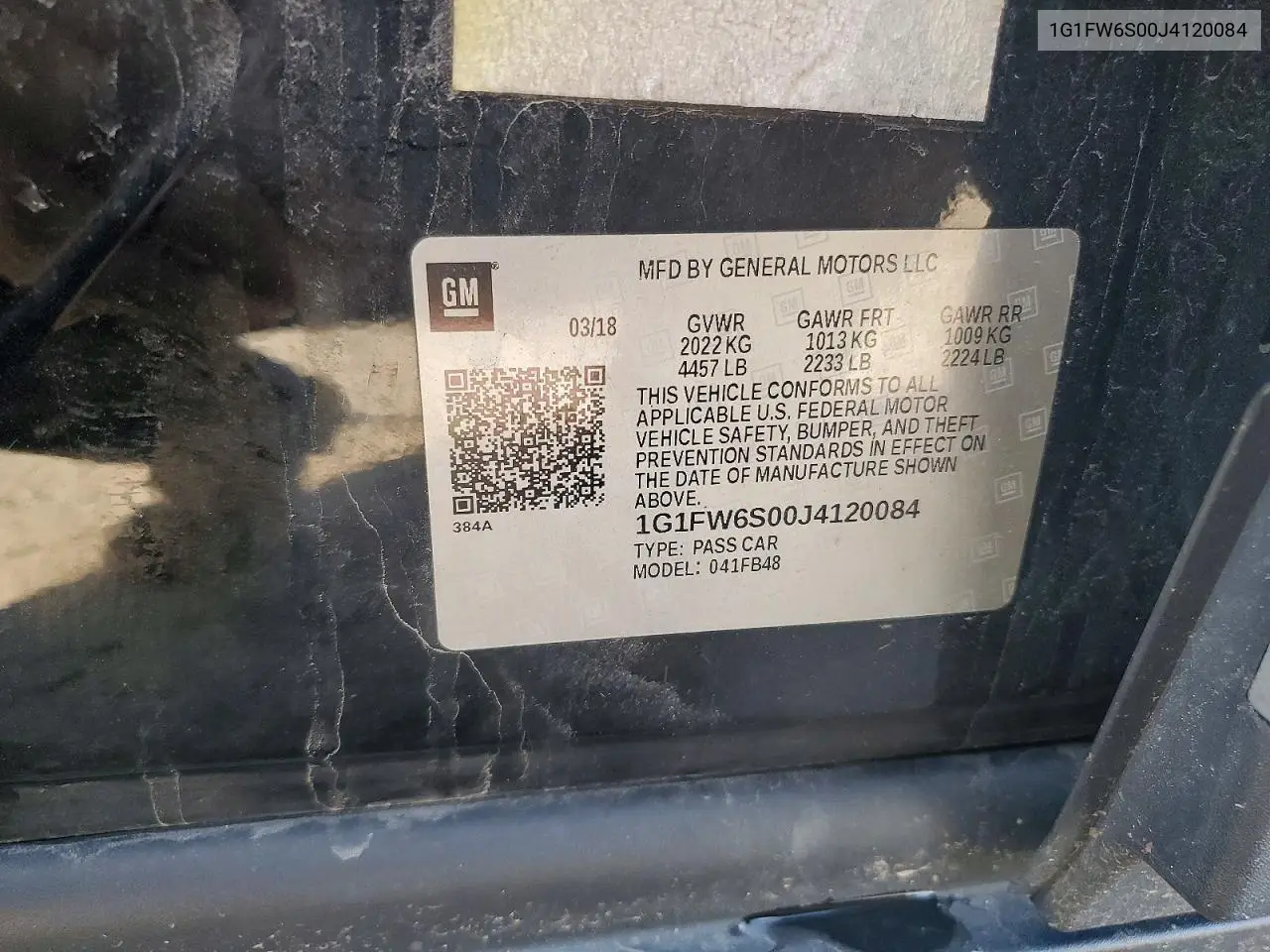 2018 Chevrolet Bolt Ev Lt VIN: 1G1FW6S00J4120084 Lot: 51679216
