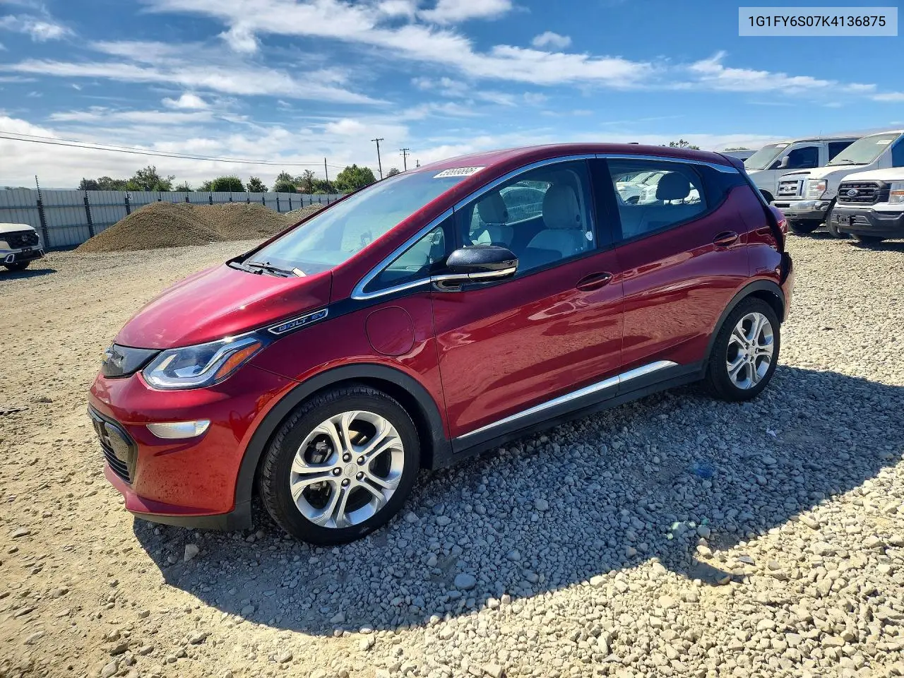 2019 Chevrolet Bolt Ev Lt VIN: 1G1FY6S07K4136875 Lot: 59899896