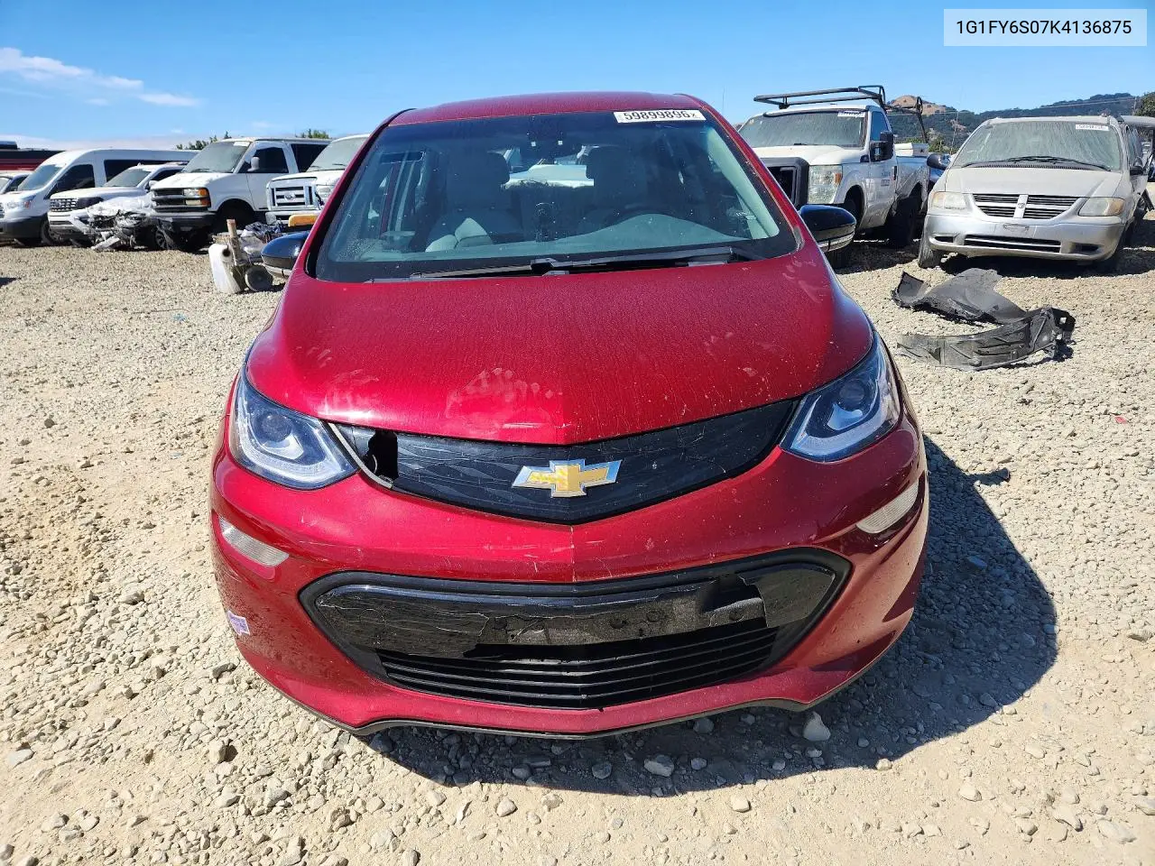 2019 Chevrolet Bolt Ev Lt VIN: 1G1FY6S07K4136875 Lot: 59899896