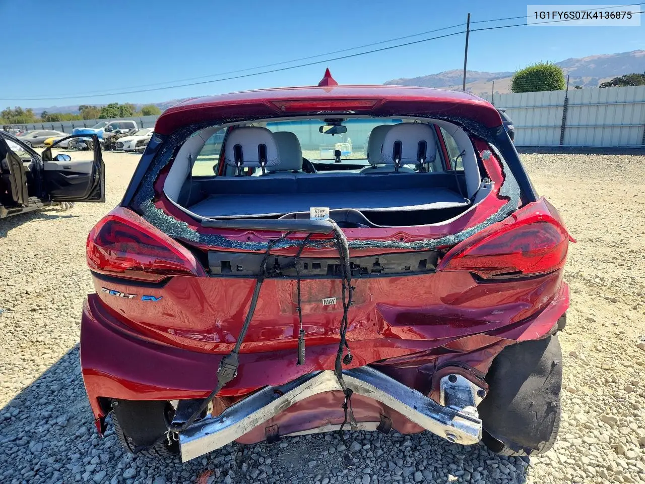 2019 Chevrolet Bolt Ev Lt VIN: 1G1FY6S07K4136875 Lot: 59899896