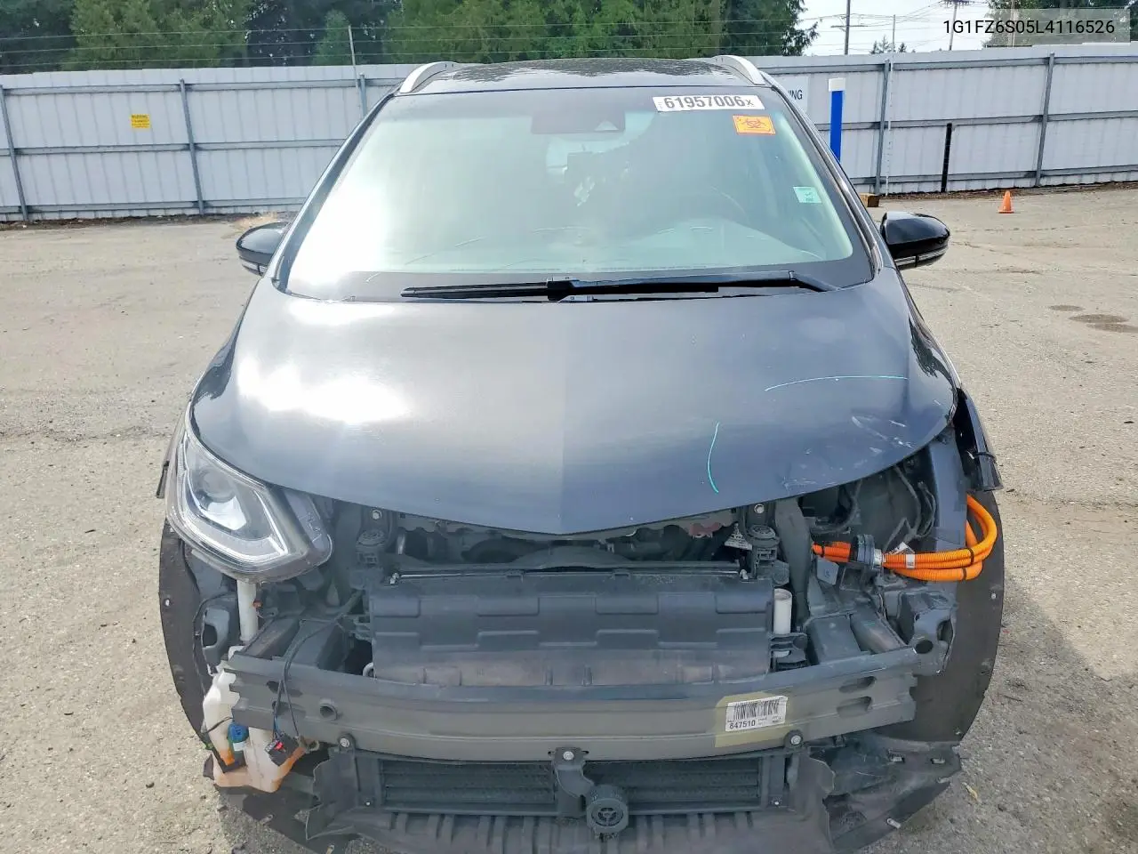2020 Chevrolet Bolt Ev Premier VIN: 1G1FZ6S05L4116526 Lot: 61957006