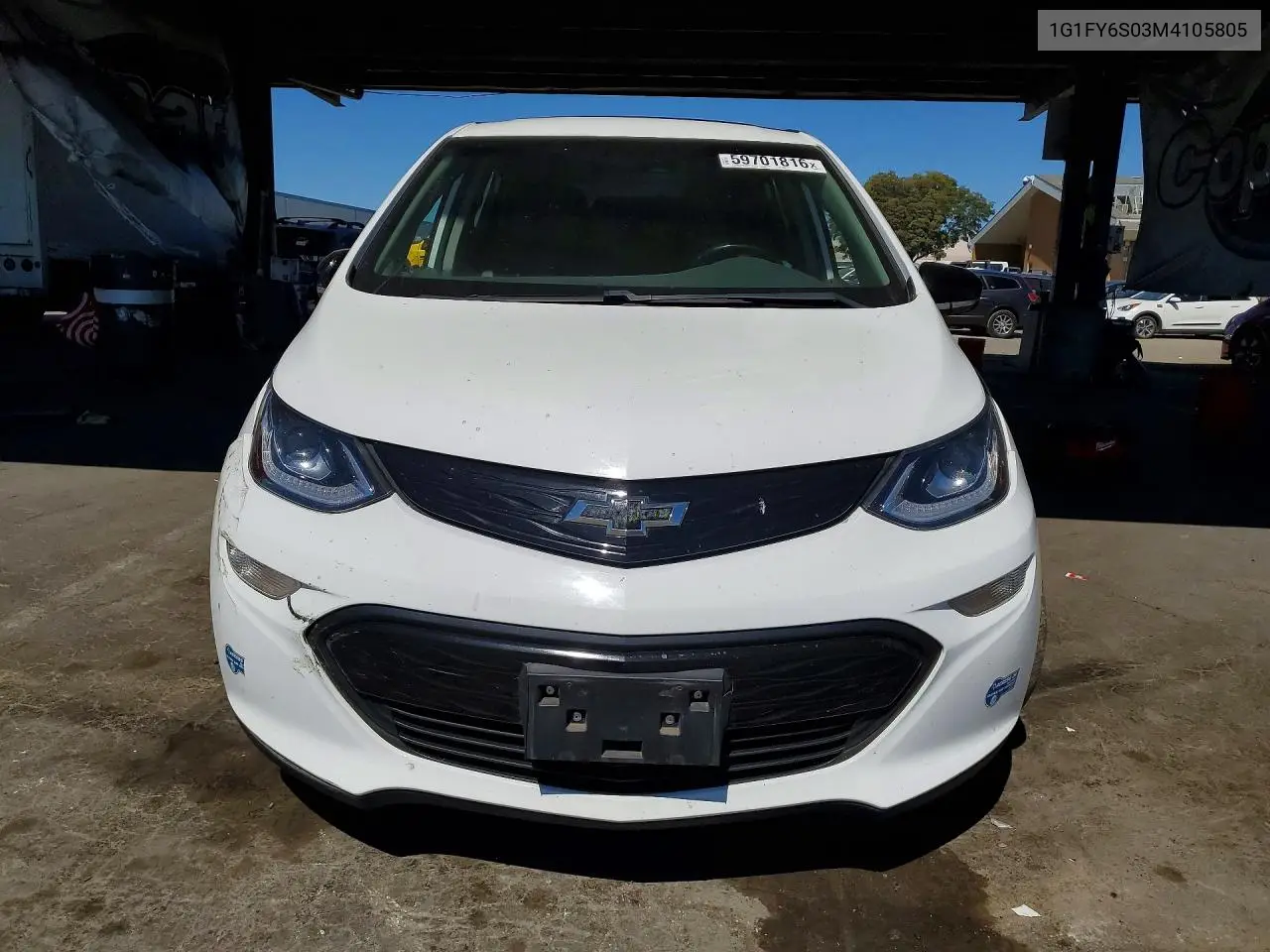 2021 Chevrolet Bolt Ev Lt VIN: 1G1FY6S03M4105805 Lot: 59701816