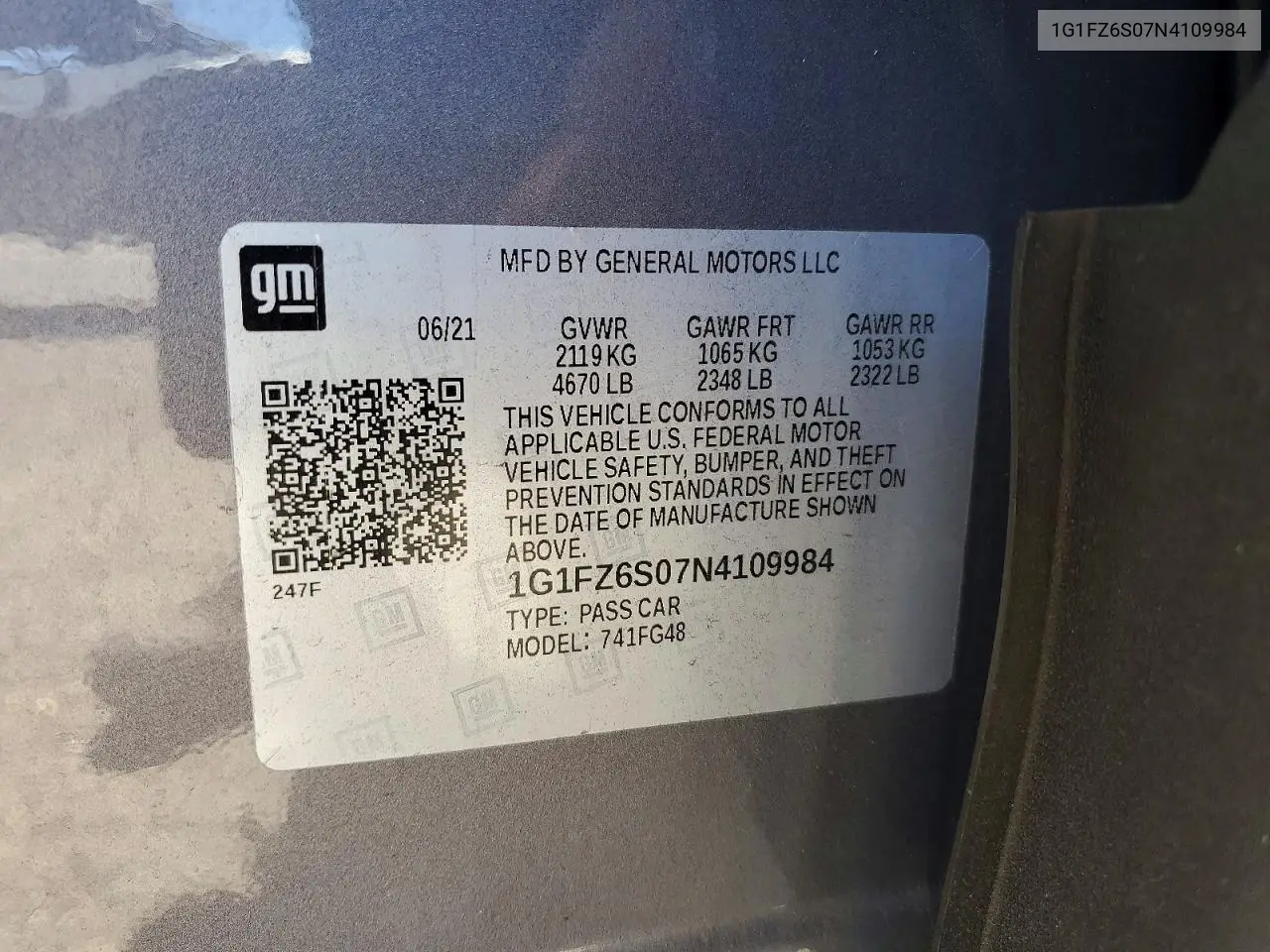 2022 Chevrolet Bolt Euv Premier VIN: 1G1FZ6S07N4109984 Lot: 57028236