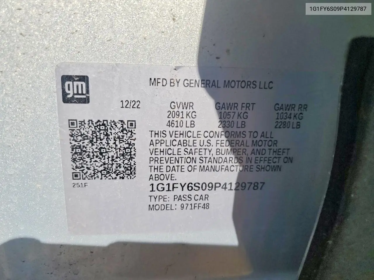 2023 Chevrolet Bolt Euv Lt VIN: 1G1FY6S09P4129787 Lot: 53248786