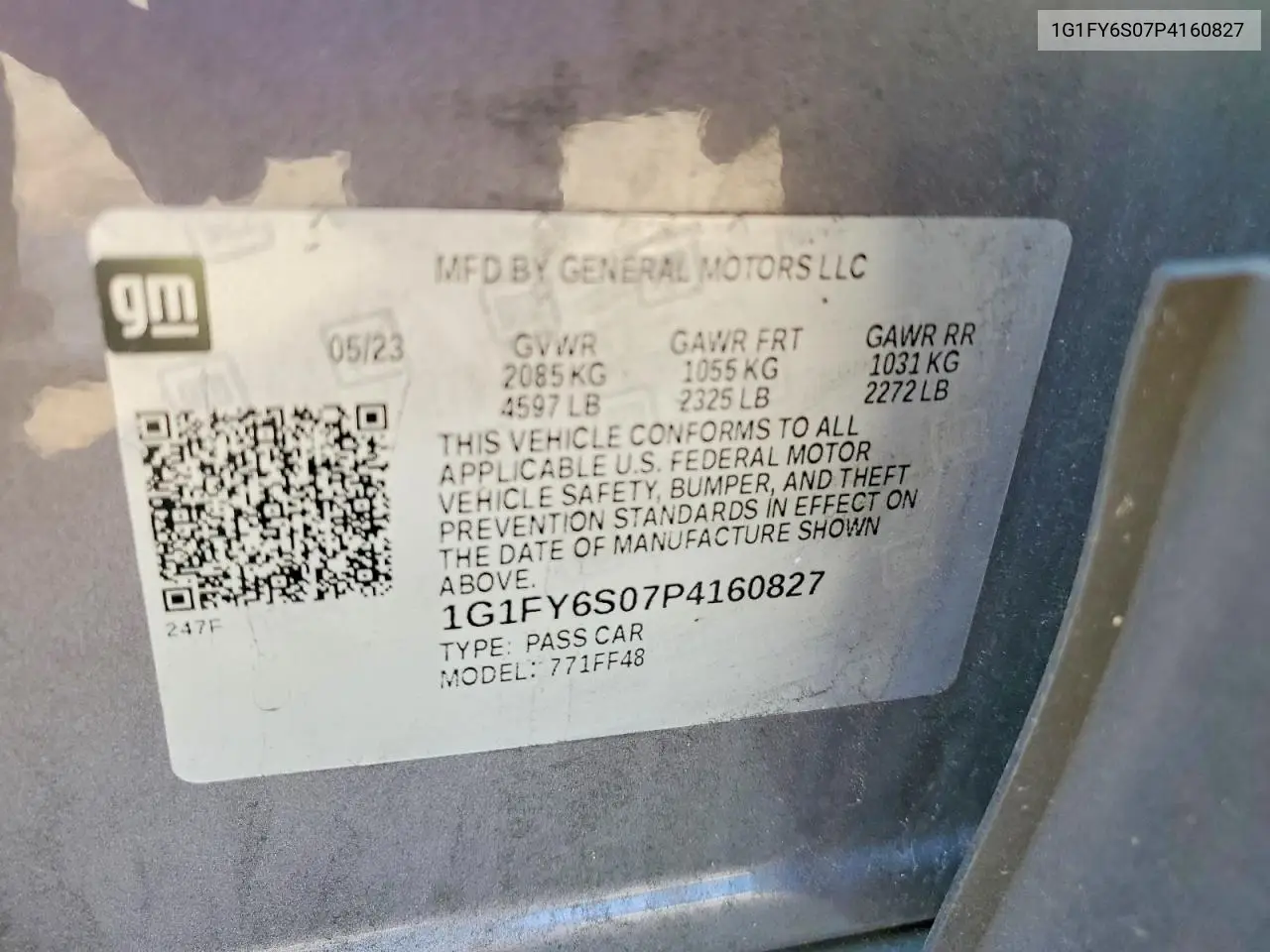 2023 Chevrolet Bolt Euv Lt VIN: 1G1FY6S07P4160827 Lot: 58801996