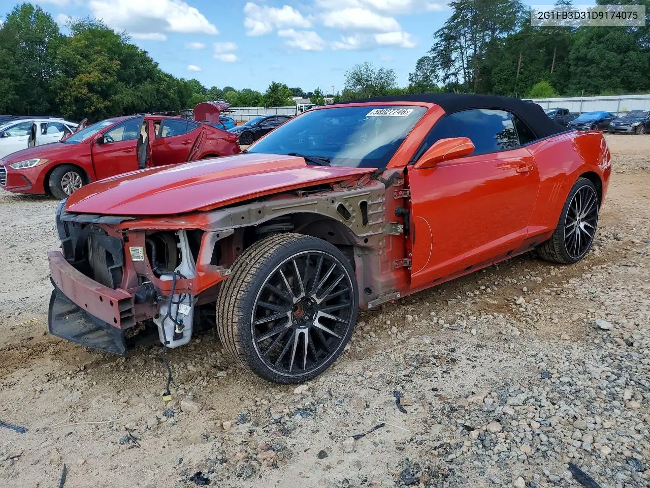 2013 Chevrolet Camaro Lt VIN: 2G1FB3D31D9174075 Lot: 58927746