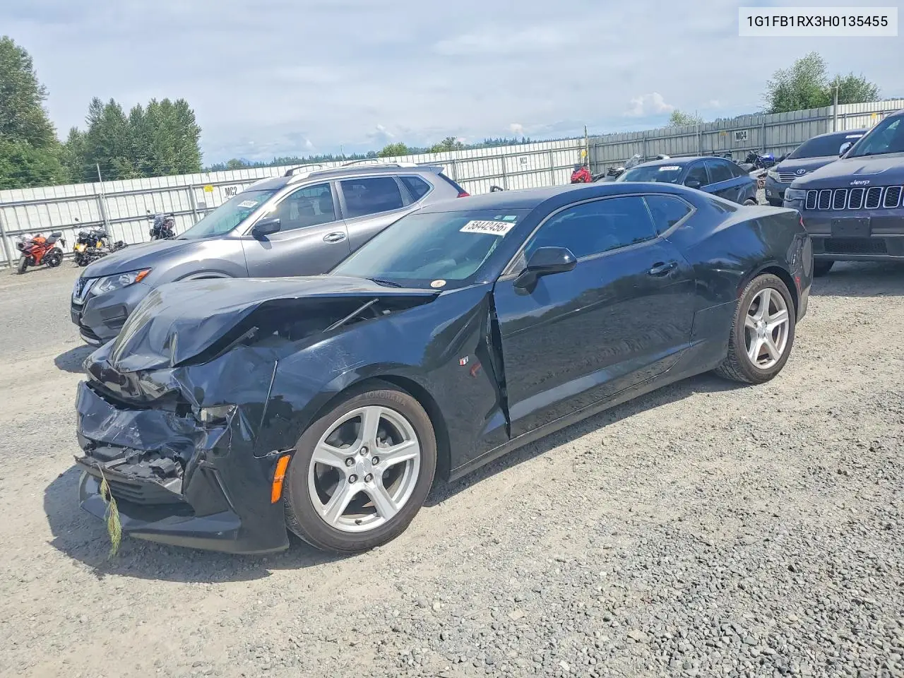 2017 Chevrolet Camaro Lt VIN: 1G1FB1RX3H0135455 Lot: 58442456