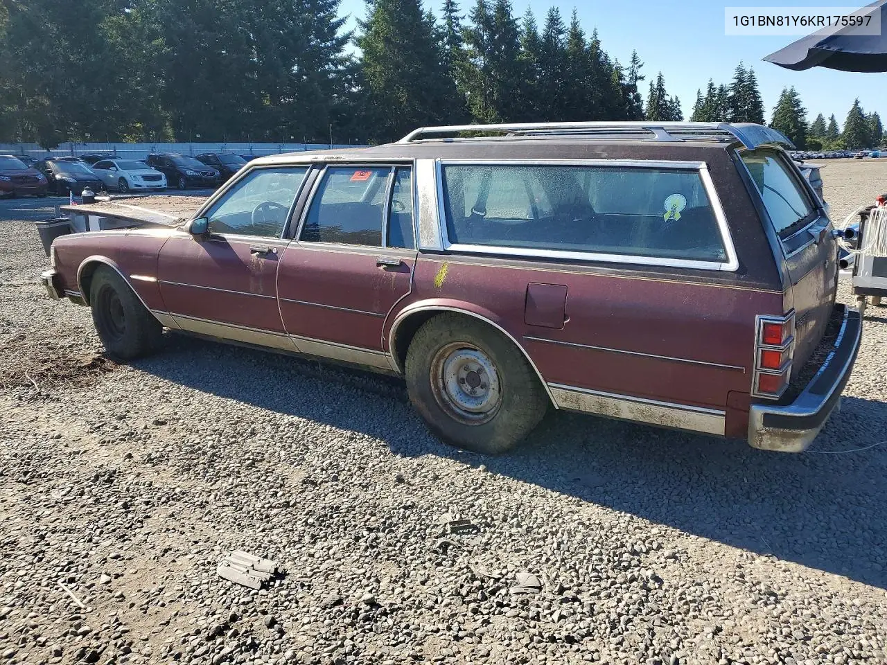 1989 Chevrolet Caprice Classic VIN: 1G1BN81Y6KR175597 Lot: 61031556