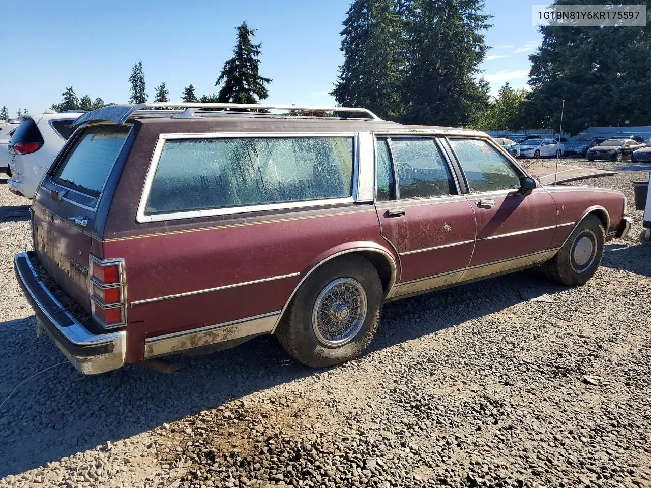 1989 Chevrolet Caprice Classic VIN: 1G1BN81Y6KR175597 Lot: 61031556