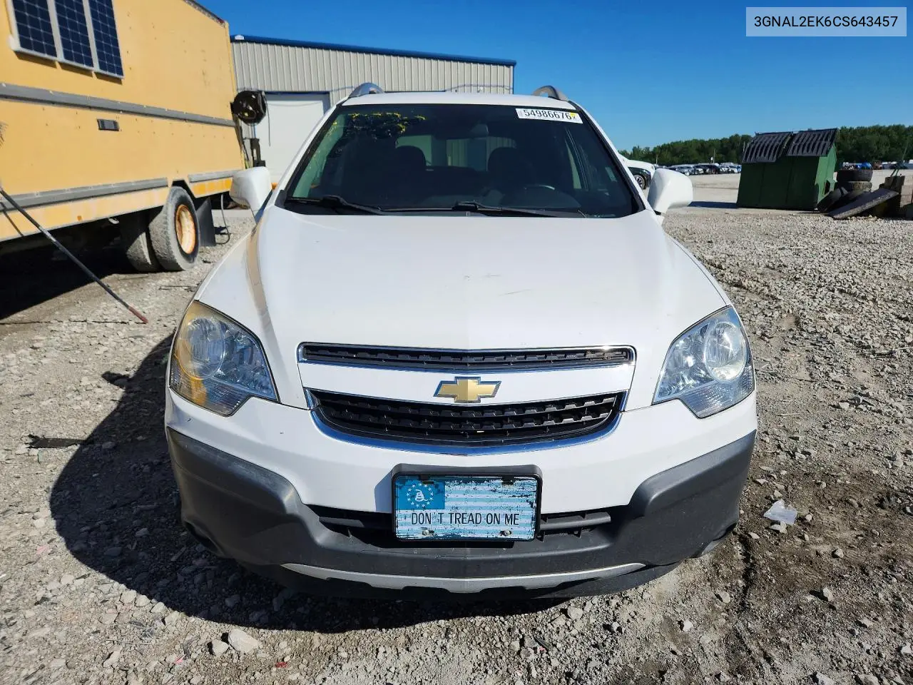 2012 Chevrolet Captiva Sport VIN: 3GNAL2EK6CS643457 Lot: 54986676
