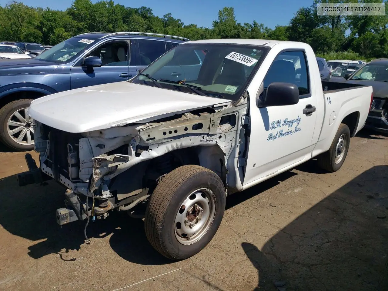2007 Chevrolet Colorado VIN: 1GCCS14E578126417 Lot: 60753666