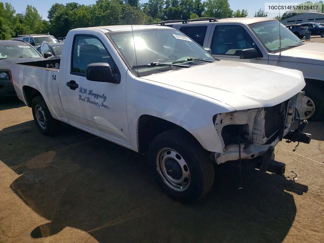 2007 Chevrolet Colorado VIN: 1GCCS14E578126417 Lot: 60753666