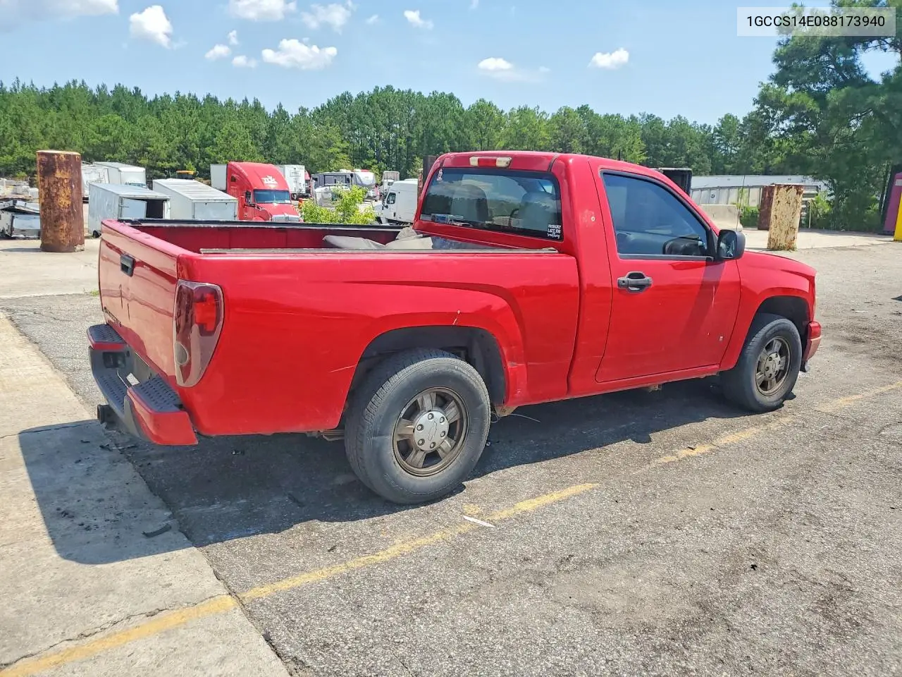 2008 Chevrolet Colorado VIN: 1GCCS14E088173940 Lot: 61427376