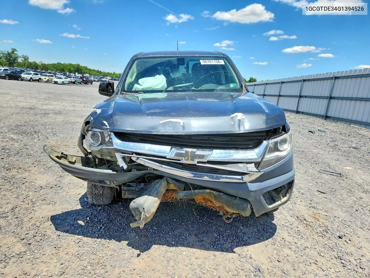 2016 Chevrolet Colorado Z71 VIN: 1GCGTDE34G1394526 Lot: 56701156