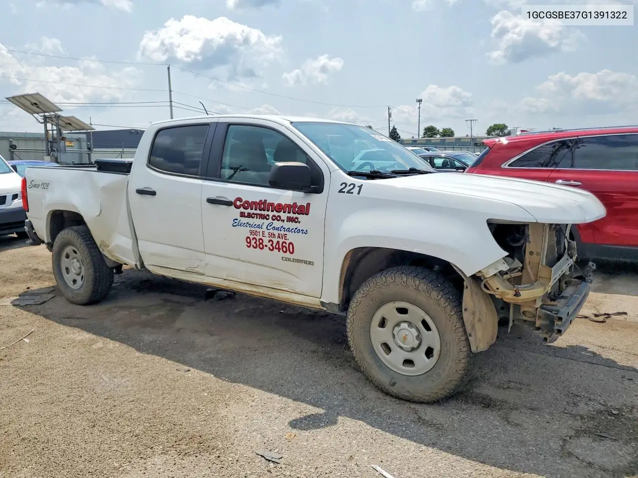 2016 Chevrolet Colorado VIN: 1GCGSBE37G1391322 Lot: 61544136