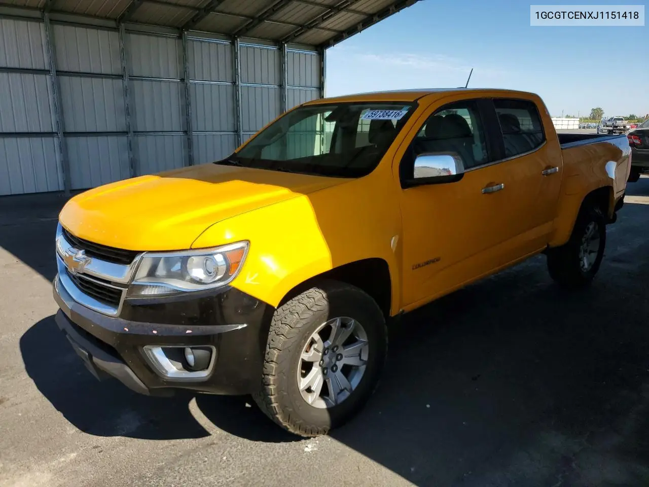 2018 Chevrolet Colorado Lt VIN: 1GCGTCENXJ1151418 Lot: 59738416