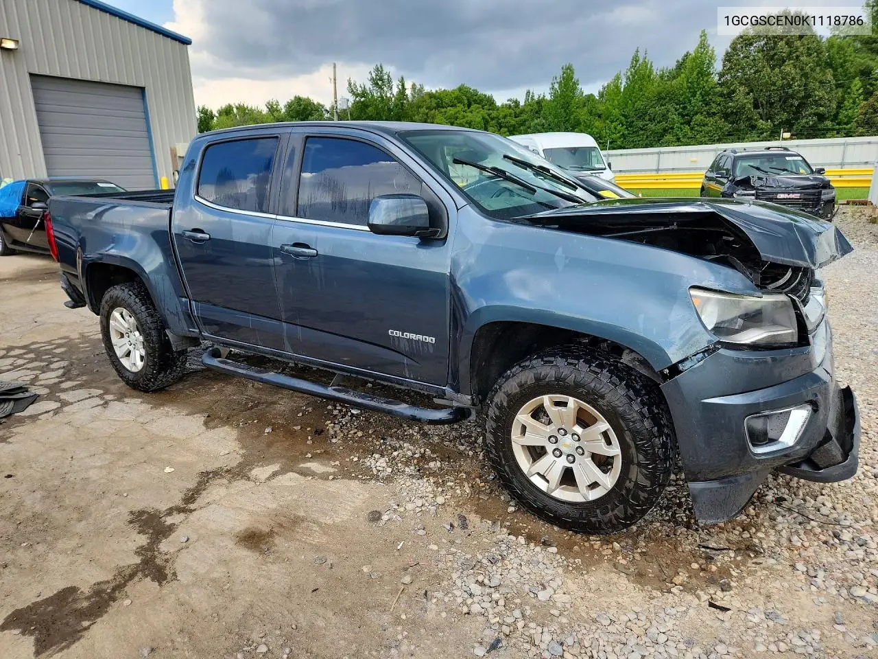 2019 Chevrolet Colorado Lt VIN: 1GCGSCEN0K1118786 Lot: 60749436