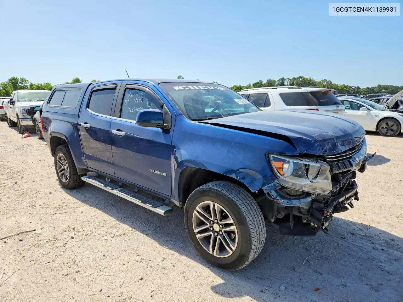 2019 Chevrolet Colorado Lt VIN: 1GCGTCEN4K1139931 Lot: 61867866